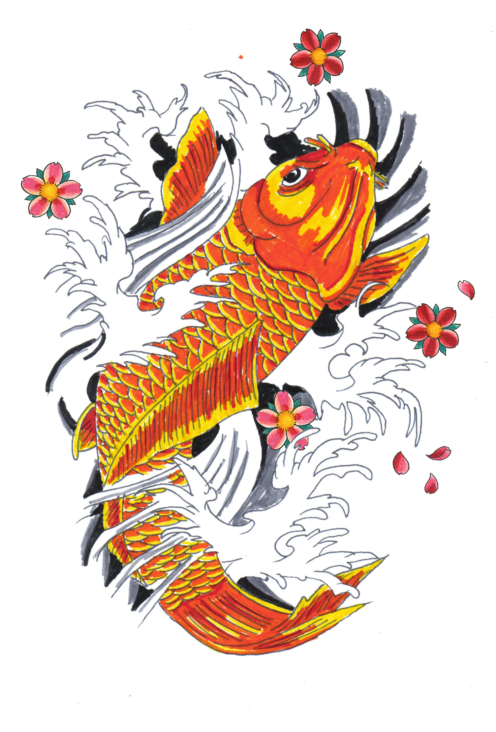 Wallpaper #5e6bc Black Yellow Koi Fish Fish Koi Tattoo Png and Vector with 5016 the