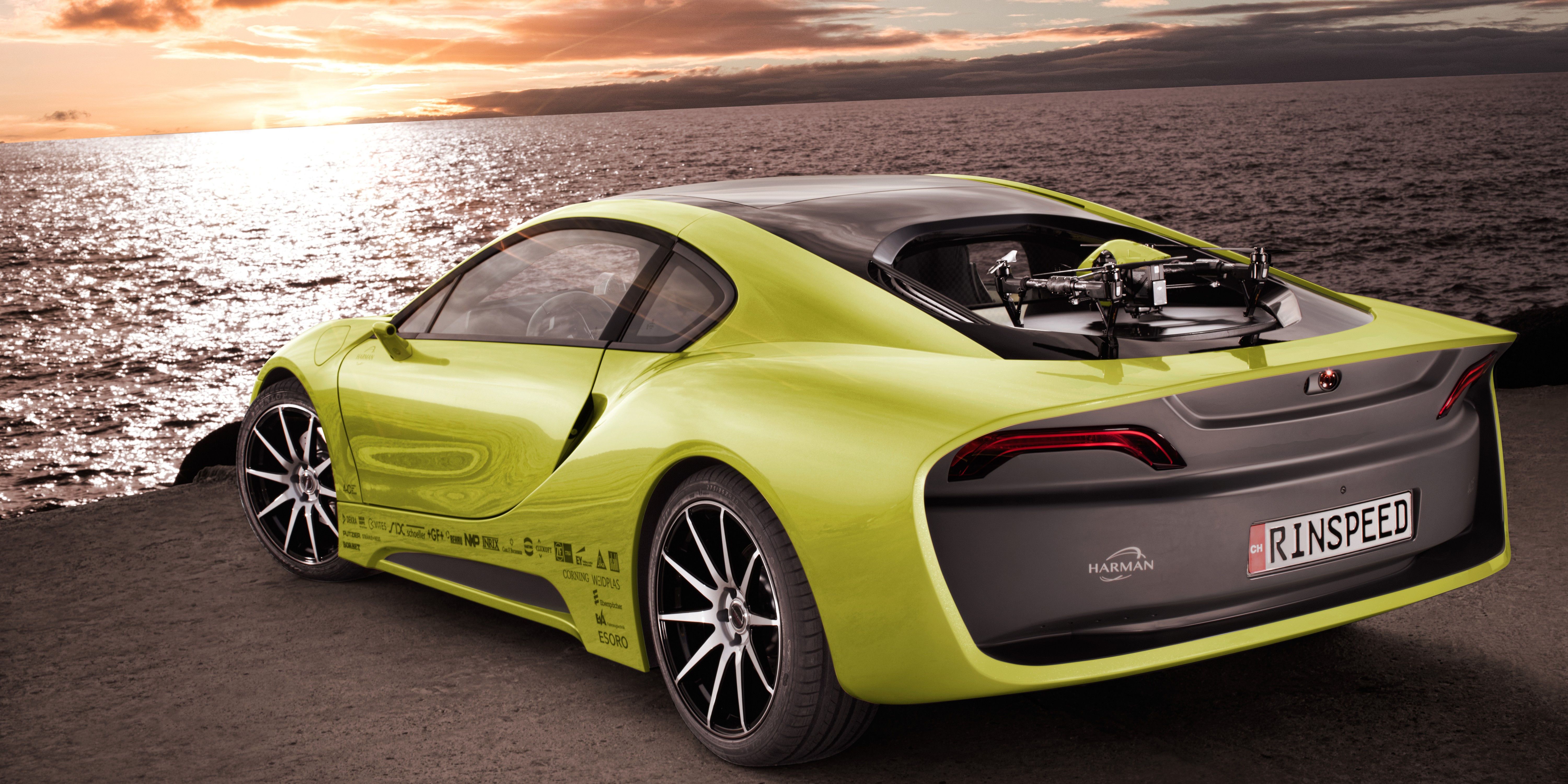 Wallpaper #WeoDU5MBlwTYPL18pAqA137 Rinspeed to Debut a Plug in Hybrid Sport Car That Comes with a Drone