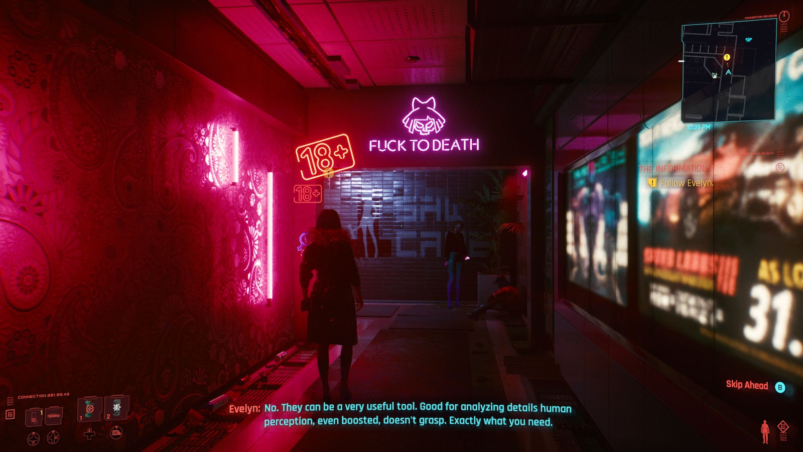 Wallpaper #zxVGso4BmMigT4UnSFG553 A Neon Sign That Says "fuck to Death" in a Dark Alleyway