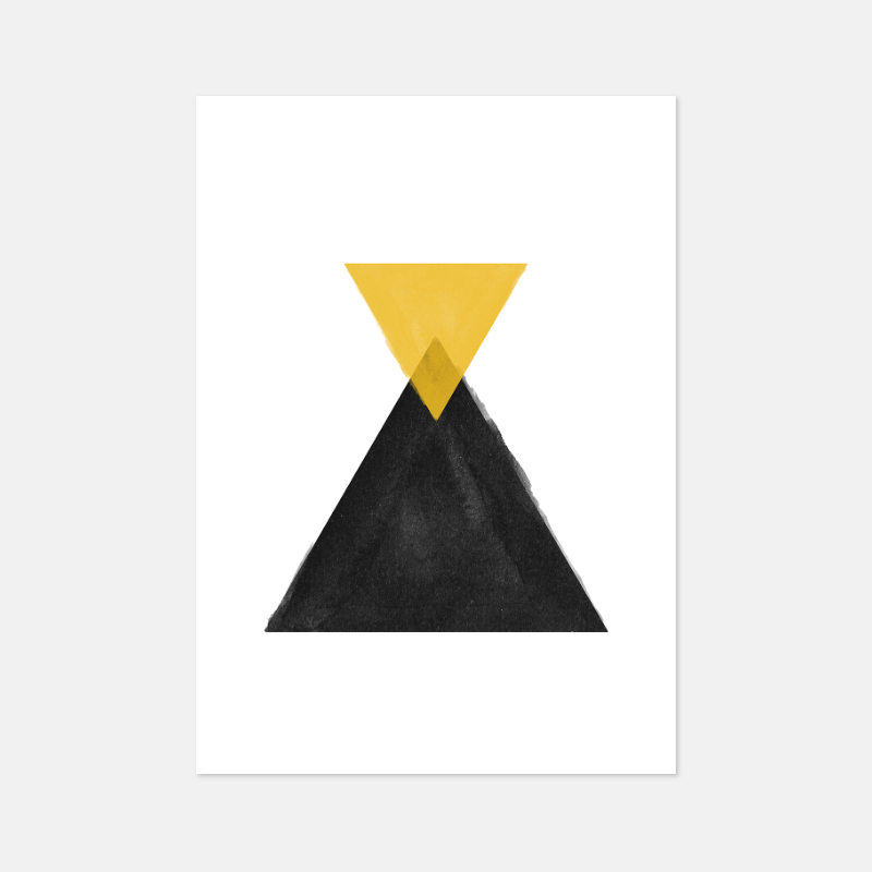 Wallpaper #_7g21pIBJvJKYCmEItw-159 Yellow and Black Watercolour Triangles Downloadable Wall Art Digital
