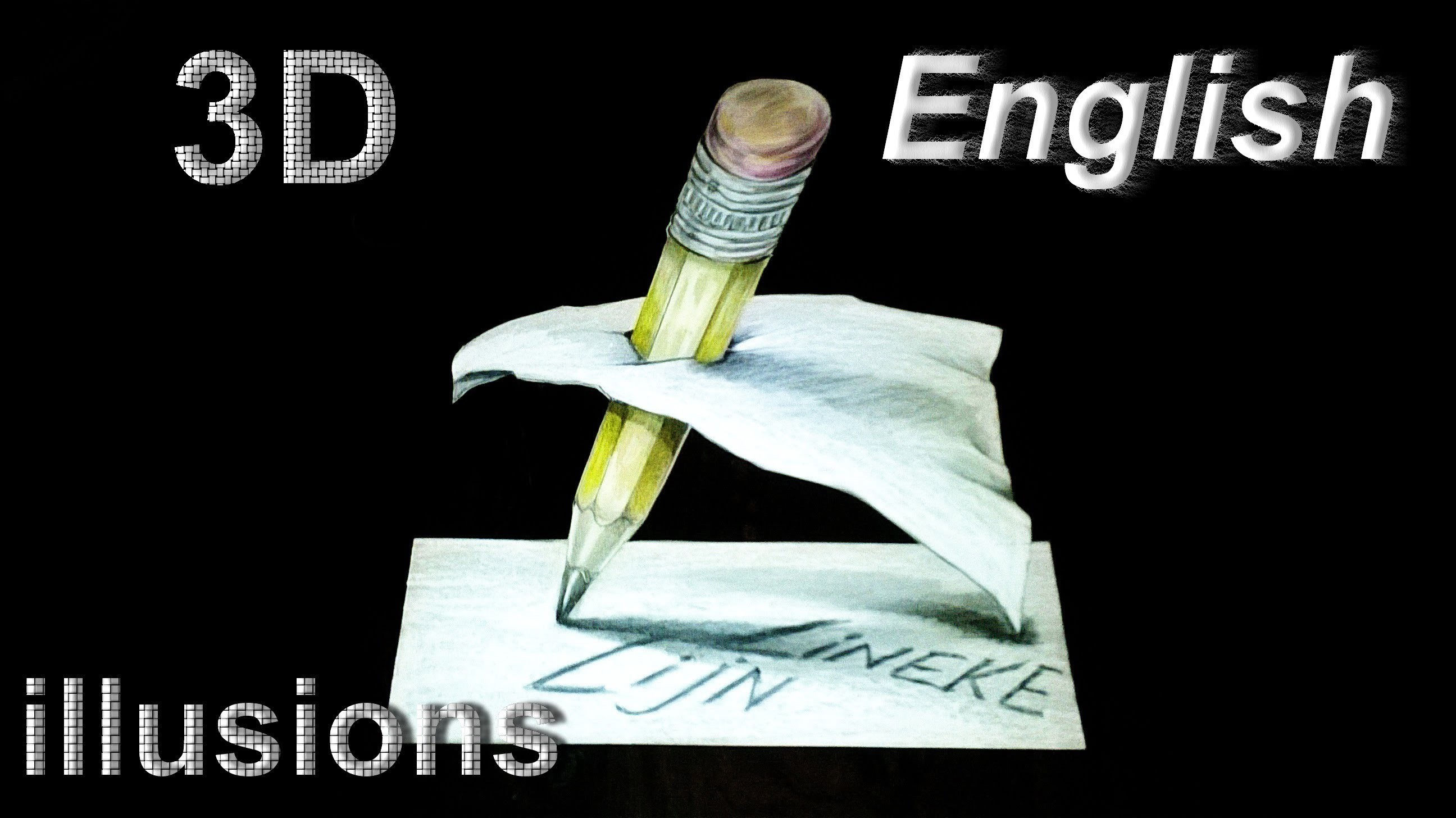 Wallpaper #Ph0GKpMBlOZrFDOkycPy428 Drawing a 3D Pencil Trick Art on Paper Easy Tutorial