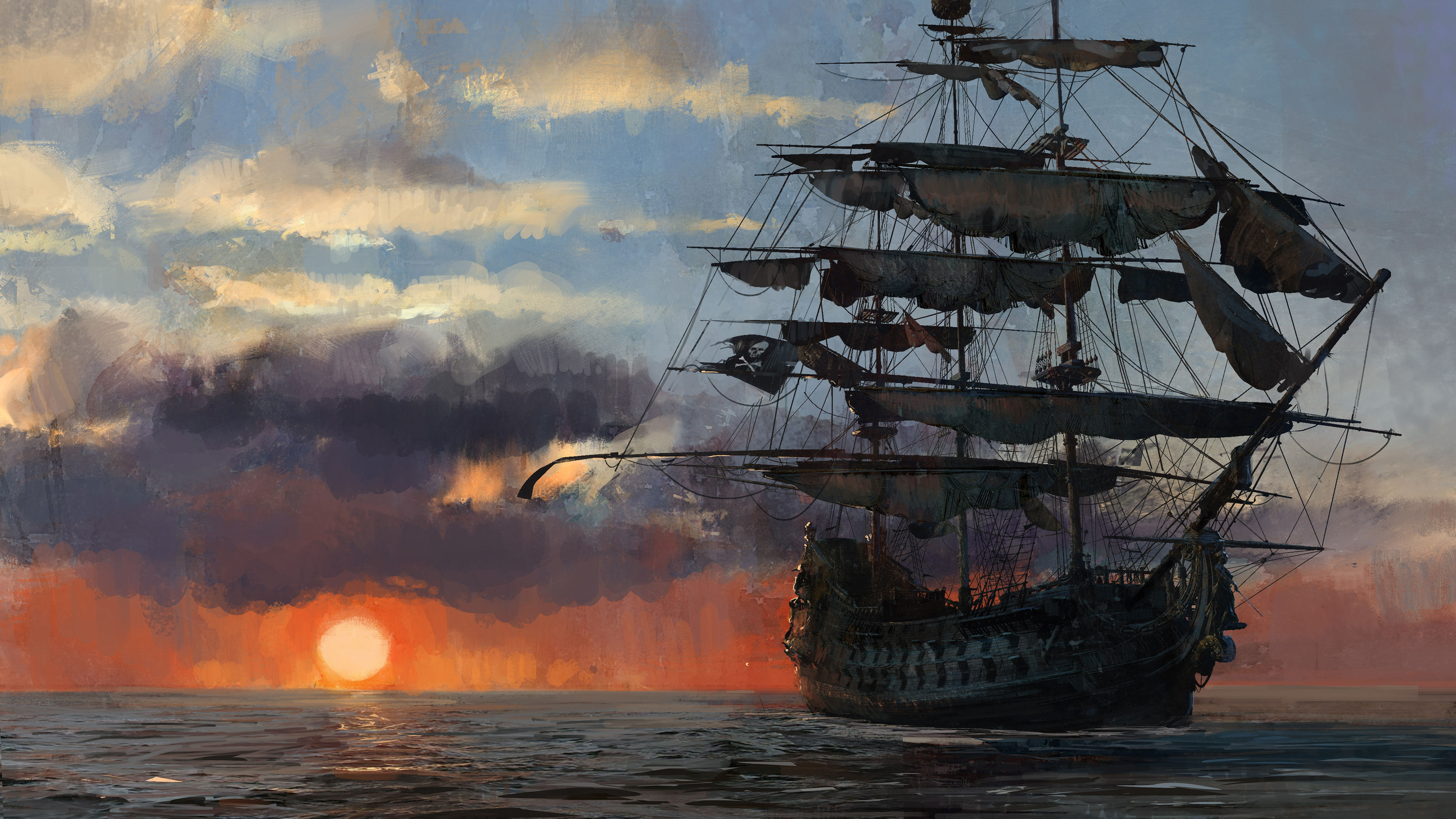 Wallpaper #z_Cpf5cBi4JM6agGtSCM154 Skull and Bones Painting Ps4wallpaperscom