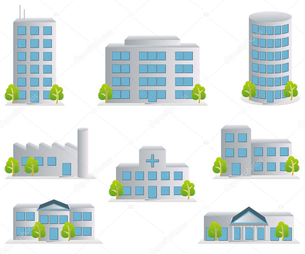 Wallpaper #dmfr65IBSpphPi3-5U-B298 Building Icons Set Stock Vector Yo Ichi 3482815