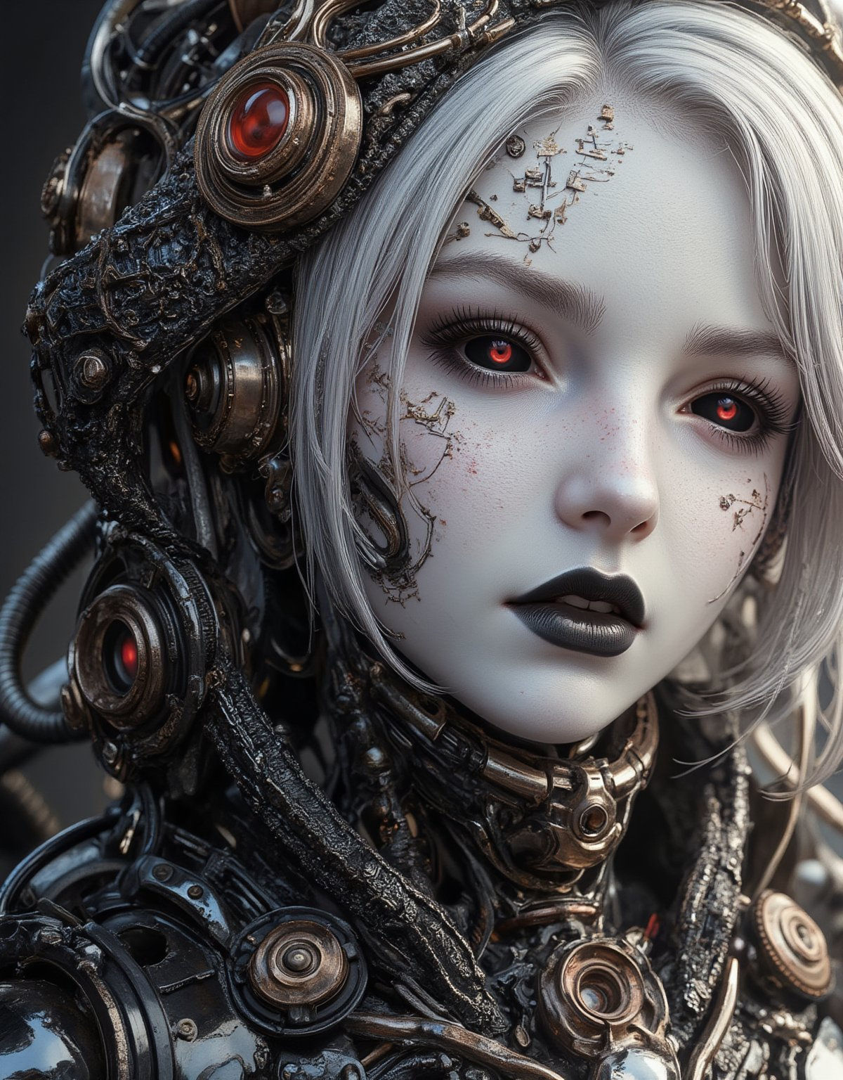 Wallpaper #rp2DZ5cBkAG5jTCHHrNb59 Gothic Cyberpunk Female Androi Image Created by Maehara Tensorart