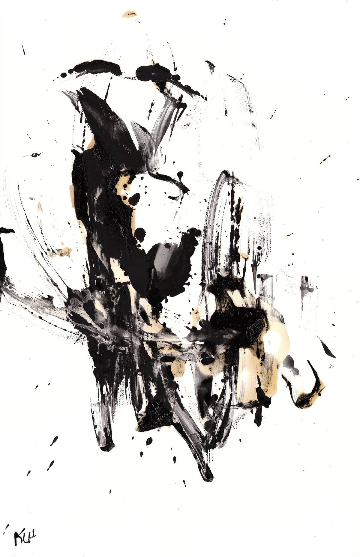 Wallpaper #rztWcJcBSWmA-tzpc4_411 Black and White Modern Art Abstract Original 11x17 Painting
