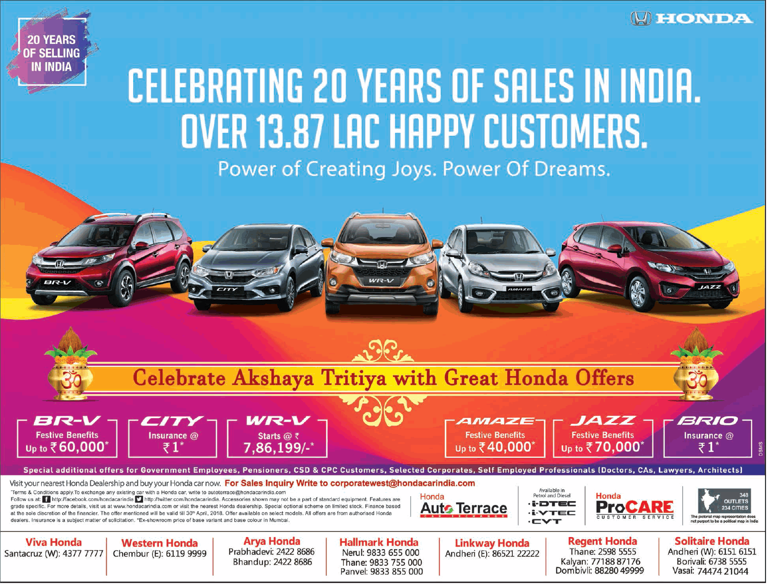 Wallpaper #e2cN7JIBSpphPi3-_FBp197 Honda Cars 20 Years of Selling in India Celebrate Akshaya Tritiya with