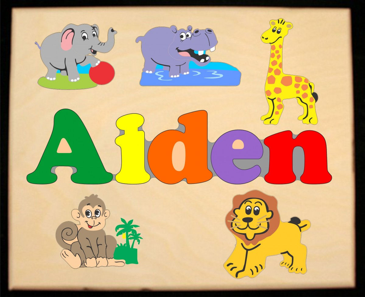 Wallpaper #Y3fvJ5MB-pgBXx6056hz205 Custom Name Jungle Zoo Animals Themed Puzzle