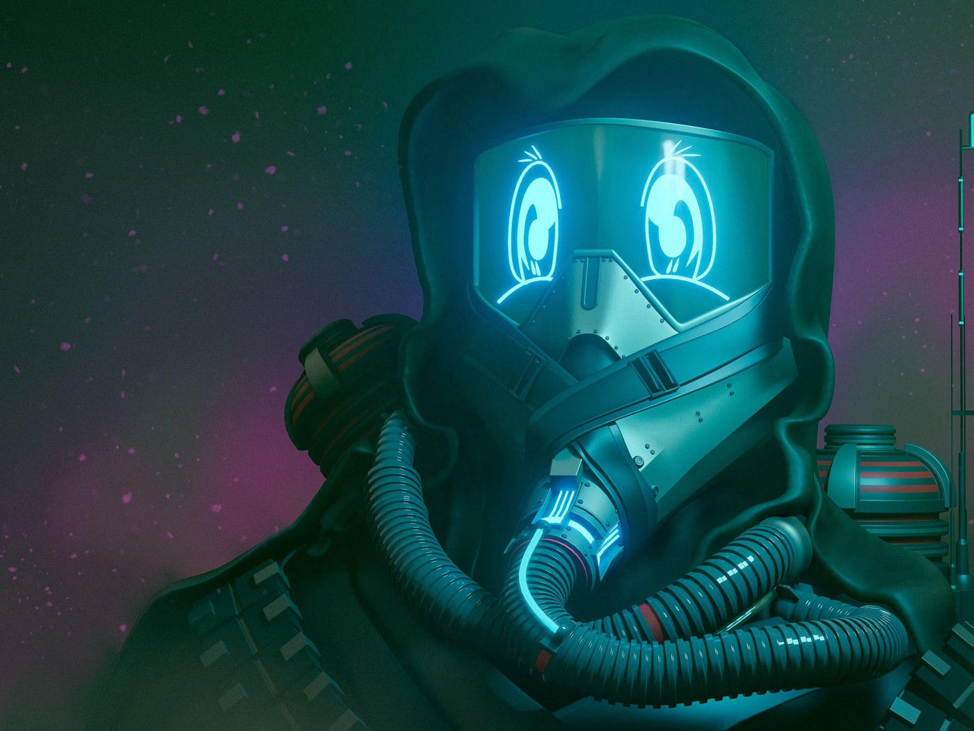 Wallpaper #r0VckI4B7YBJg1BVDp1n23 Wallpaper Cyberpunk Respirator Equipment Hood HD Widescreen High