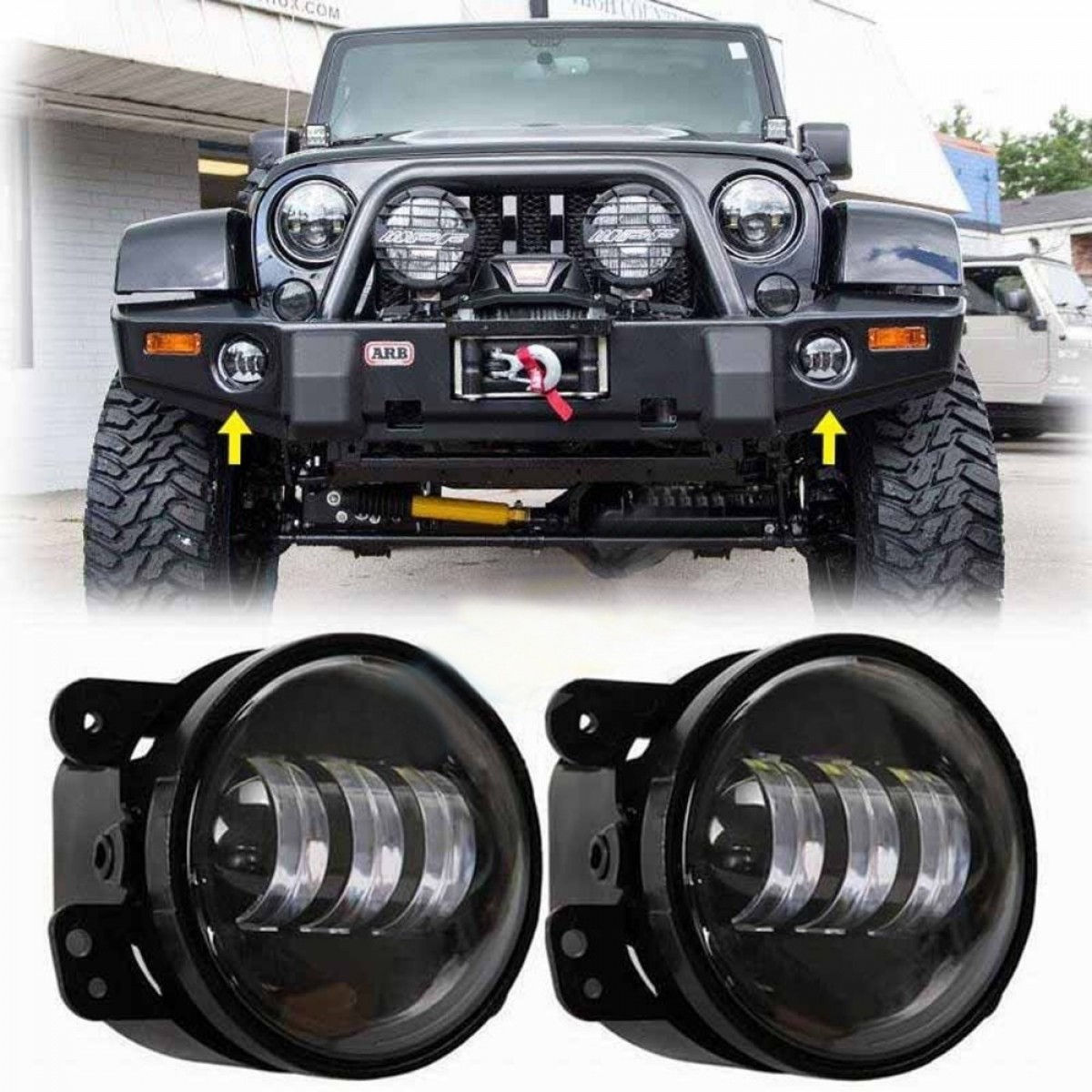 Wallpaper #rxmwO48BtGB6xQ78jrEv8 Osjs Jeep Wrangler Jk 4 Inch Fog Light Black LED