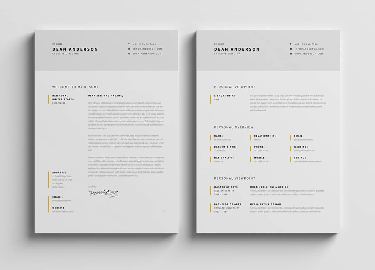 Wallpaper #XR0NLZMBlOZrFDOkqs4j53 15 Clean Minimalist Resume Templates Sleek Design