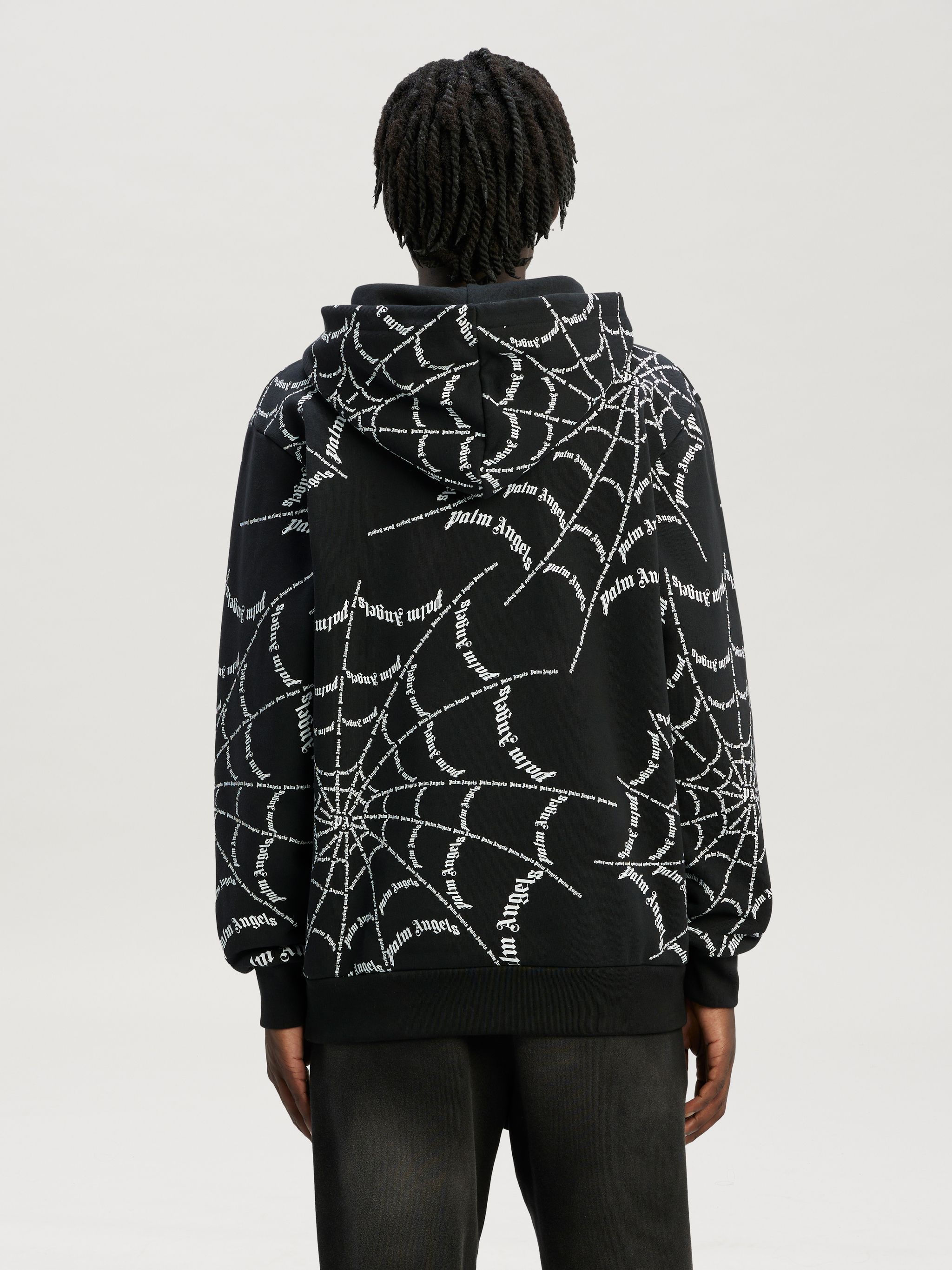Wallpaper #sQMhZJMBpyOg8YnEWNZf168 Spider Web Hoodie in Black Palm Angels Official