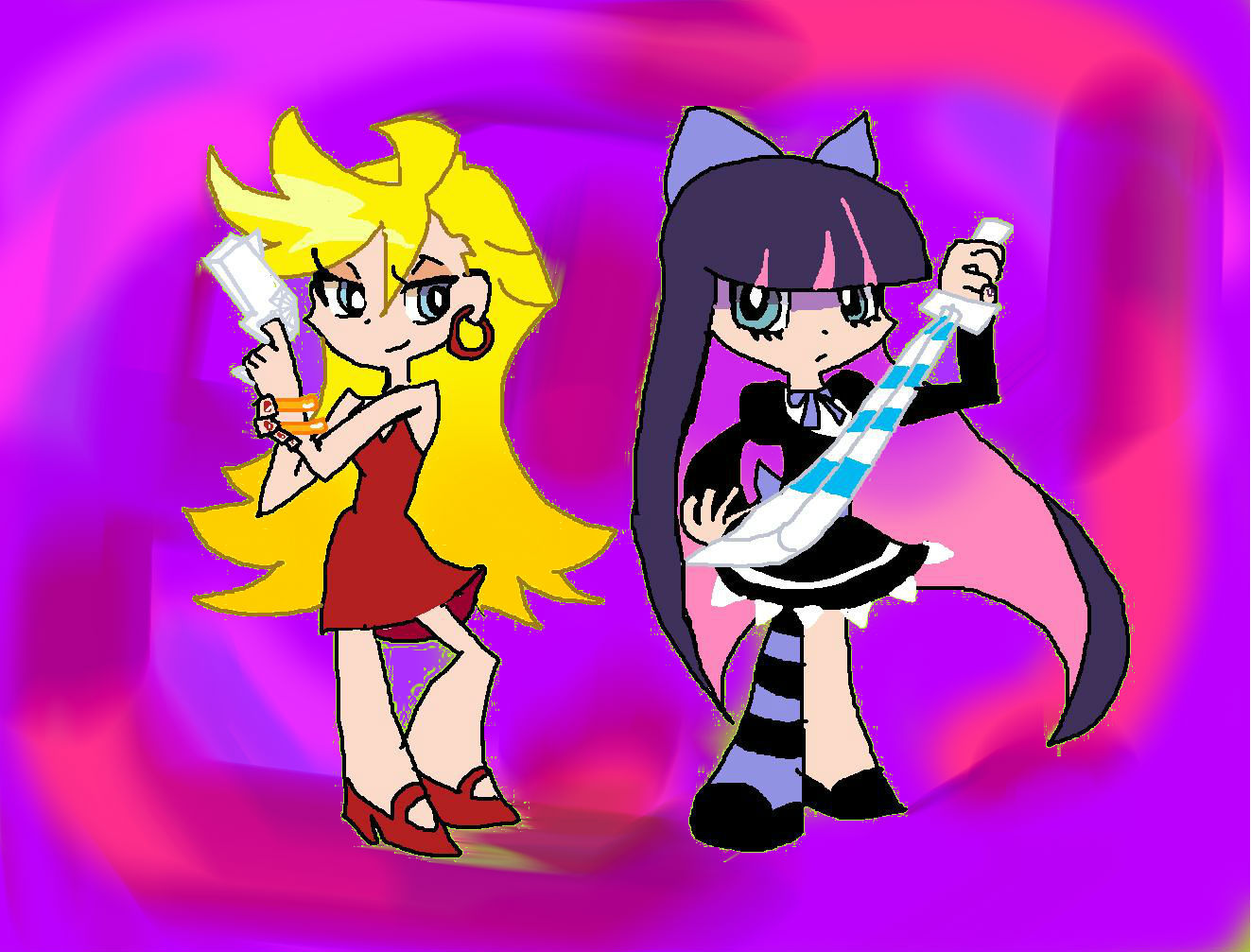 Wallpaper #bc206 Stocking and Panty Panty Stocking with Garterbelt and 1 More Drawn
