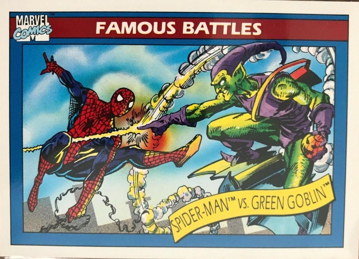 Wallpaper #G1ase5cBsd6xcFiE091J73 Spider Man vs Green Goblin 111 Prices Marvel 1990 Universe Marvel