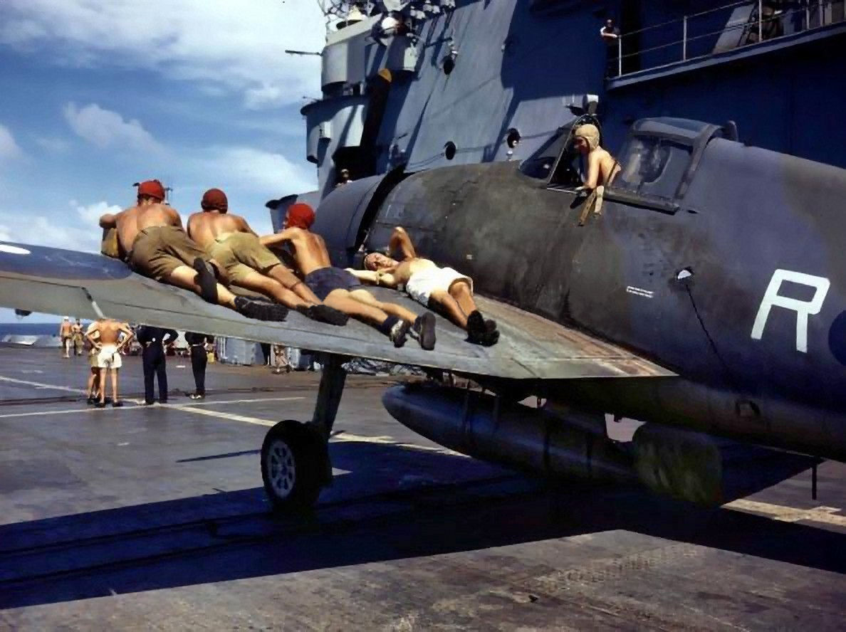 Wallpaper #xWe5EpMBSpphPi3-Avy1326 Asisbiz Fleet Air Arm Colored Photo Grumman F6f 3 Hellcat I by Time Life 02