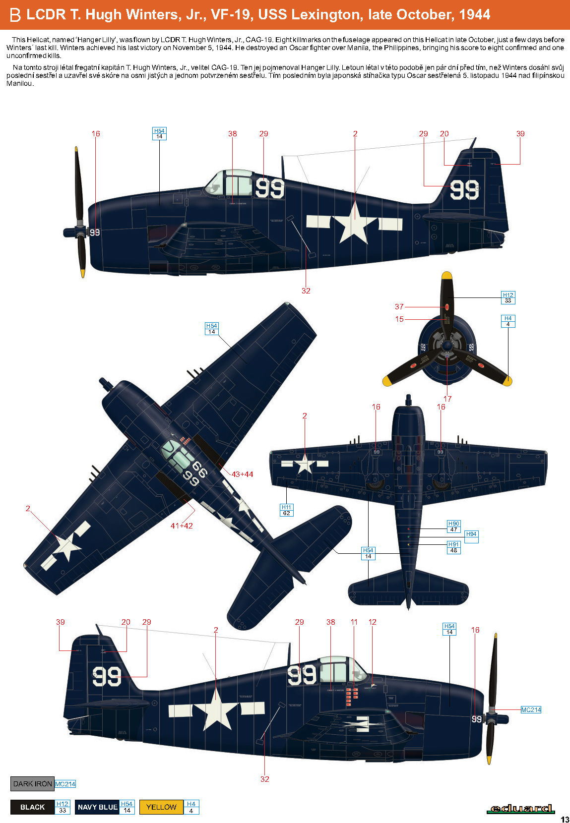 Wallpaper #3h21K5MBlOZrFDOkrMcw221 Asisbiz Grumman F6f 5 Hellcat Cag 19 99 Lcdr T Hugh Winters Vf 19 Uss