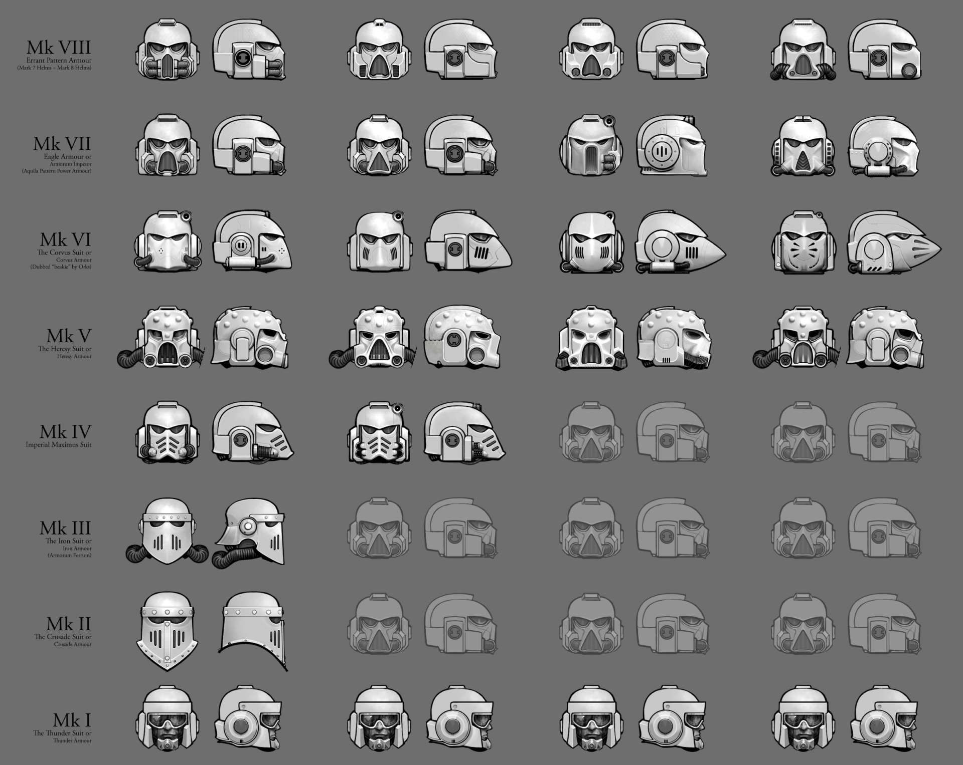 Wallpaper #2BGgM5MBXrlMTfB5u0qk211 Space Marine Helmets Art by Ted Beargeon 40k Gallery