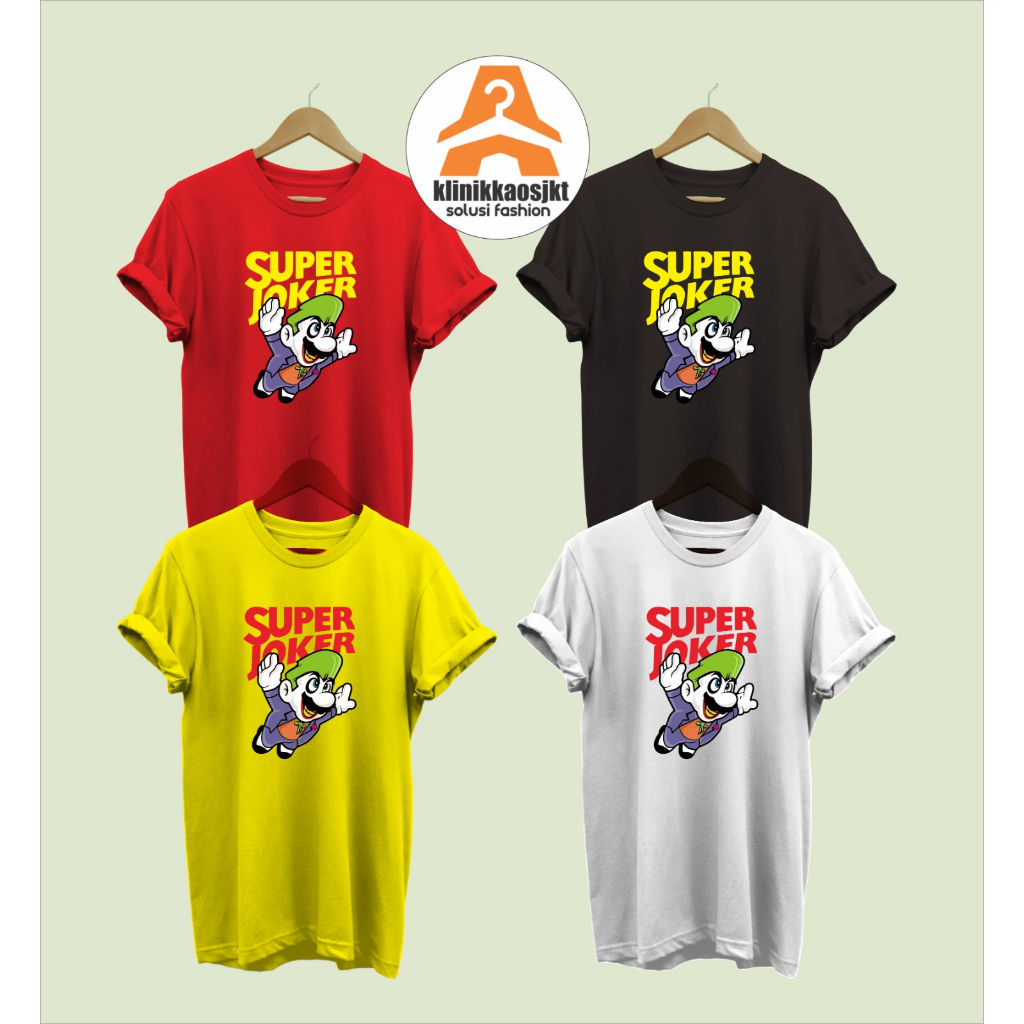 Wallpaper #27ip25IBJvJKYCmEkfew186 Baju Kaos Mario Bros X Joker Tshirt Mario World Joker Collab