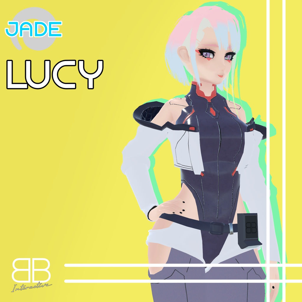 Wallpaper #qa3MMZMBKf019FdaUxGB334 Original 3D Model Cyberpunk Edgerunners Lucy Vrchat Avatar Jade Base