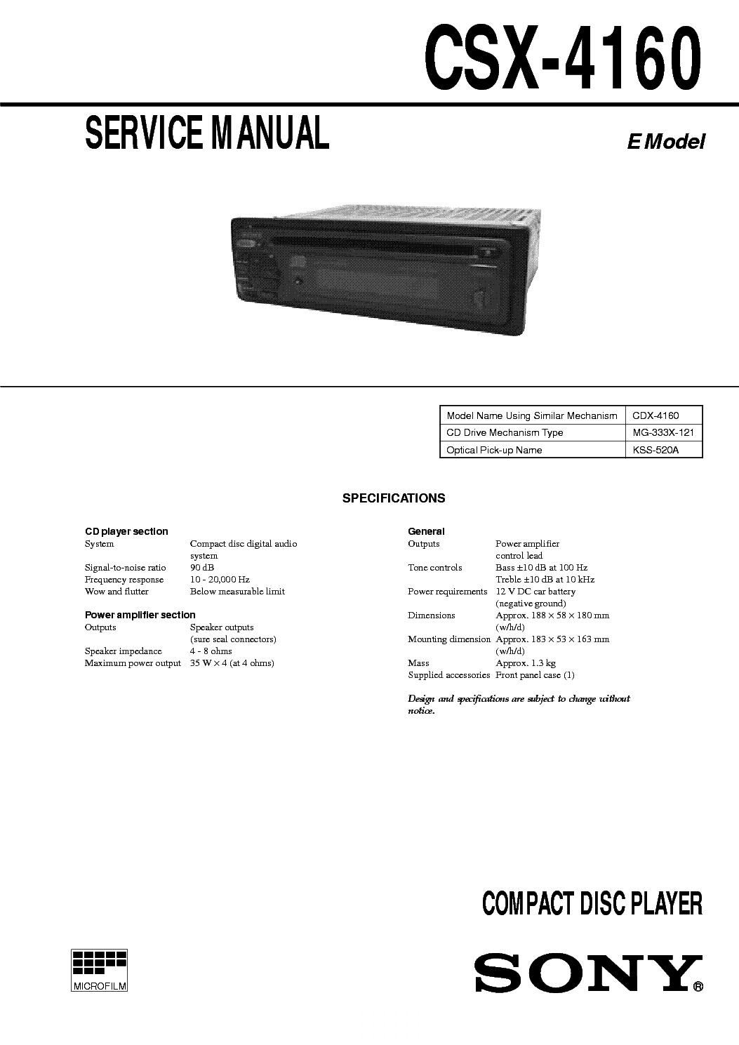 Wallpaper #de9BTJMBMN-XEVvVFD36433 Sony Csx 4160 181 Car Audio Service Manual Download Schematics Eeprom