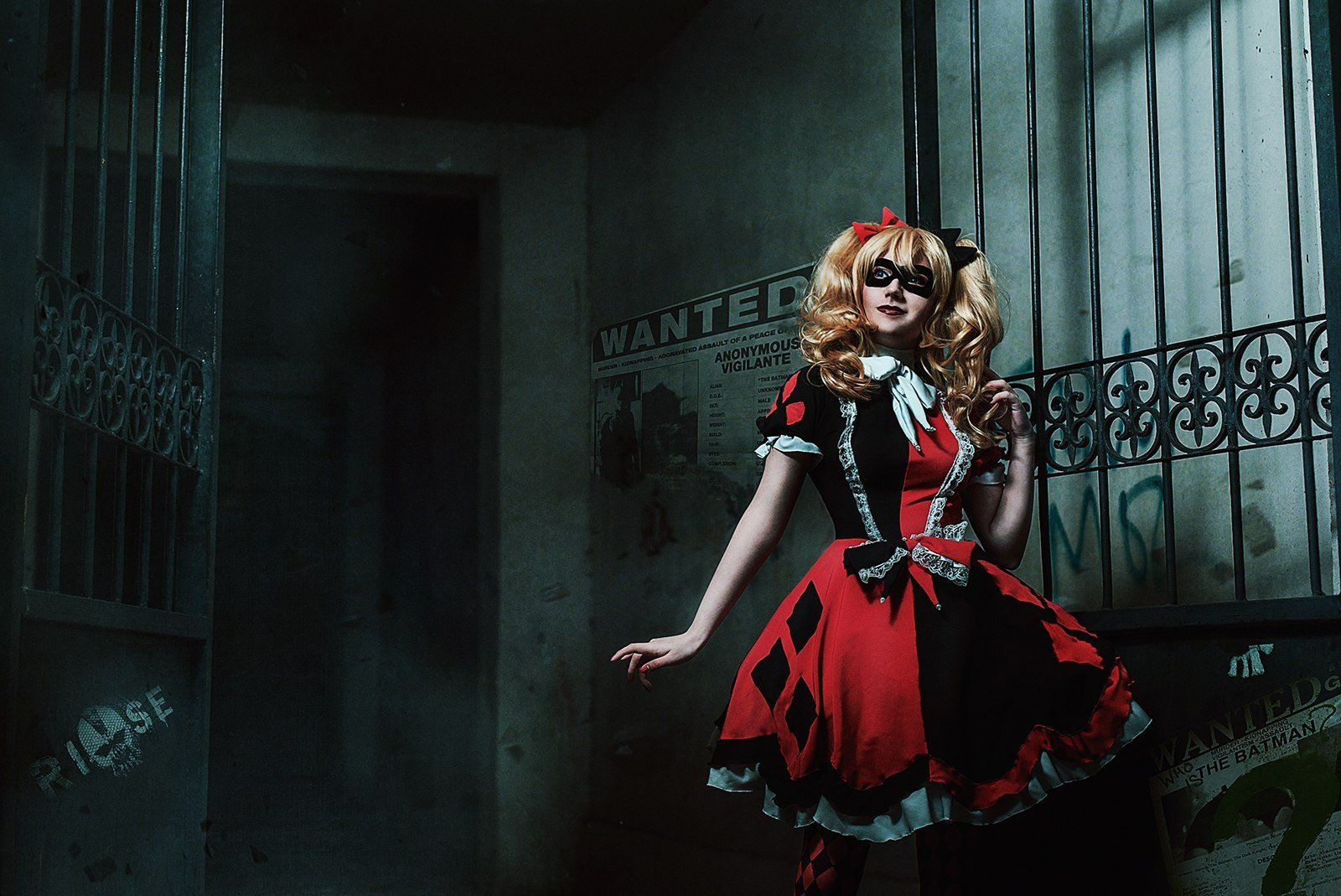 Wallpaper #4b84f Womens Deluxe Harley Quinn Jumpsuit Costume