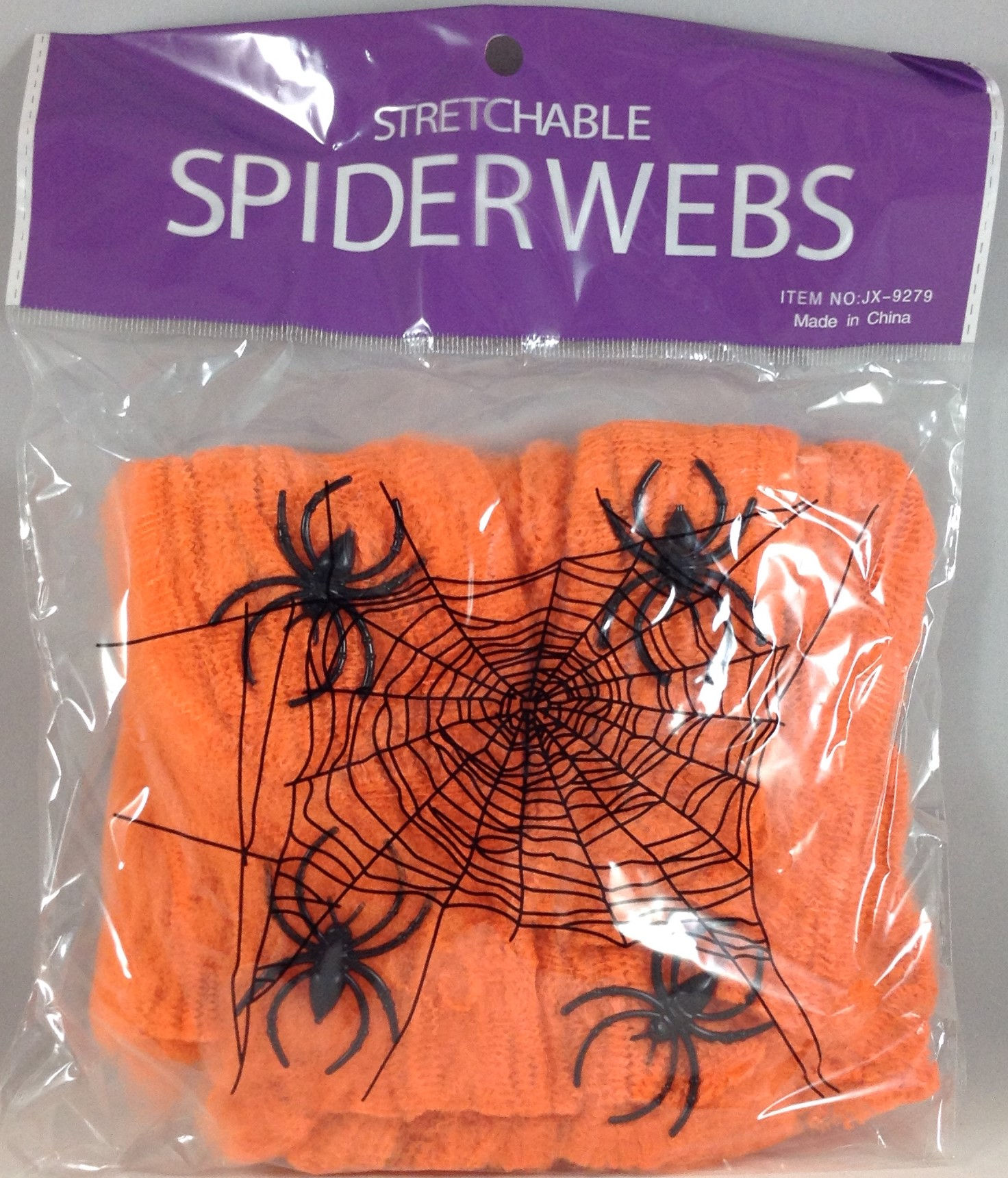 Wallpaper #HfQqOpMBKFX8bn3rhHgw45 Orange Stretchable Spiderwebs with 4 Plastic Spiders 2 Oz Bag