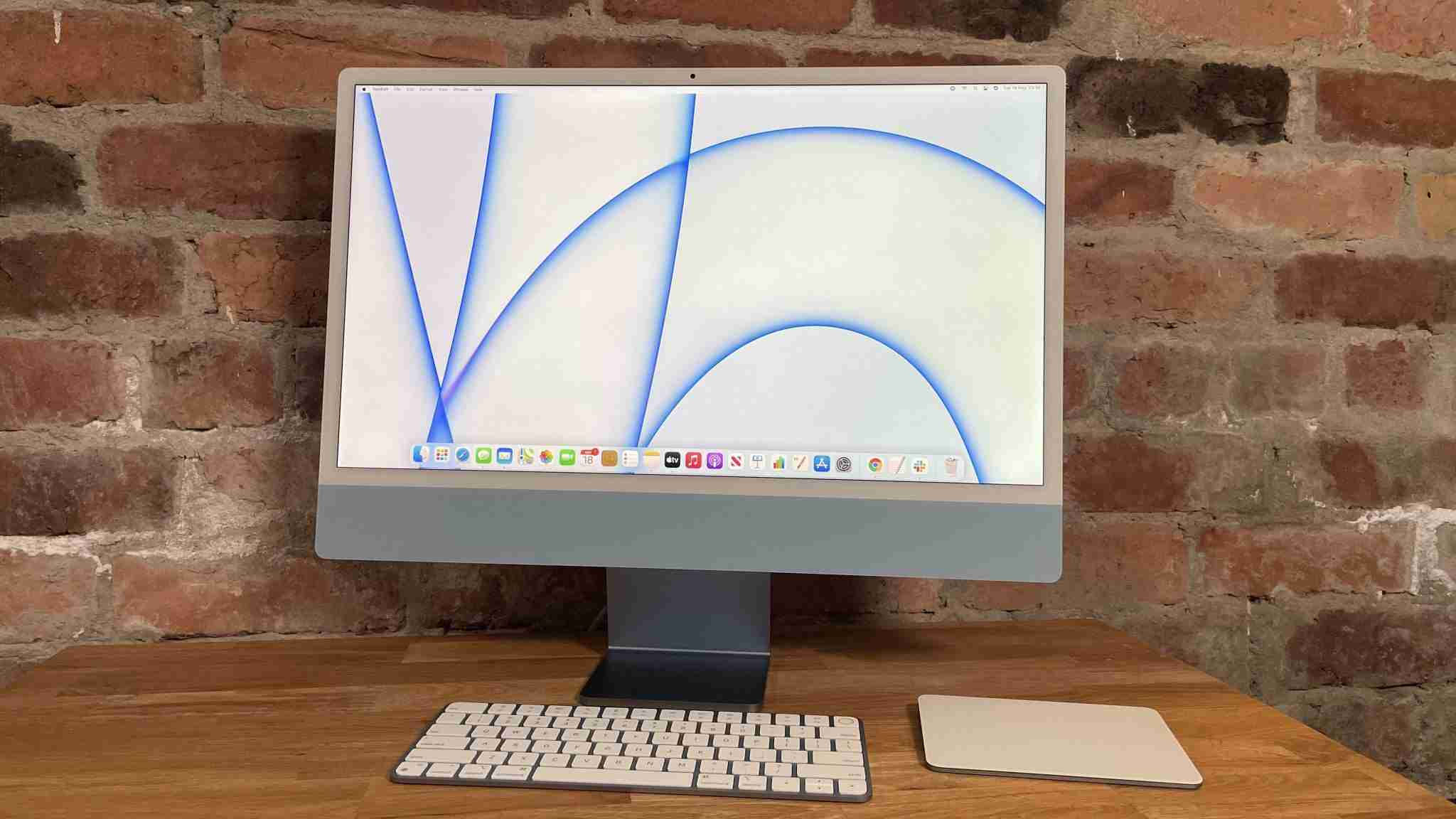 Wallpaper #224a0 Close Up of White iMac Apple Macintosh Computer with Monitor and