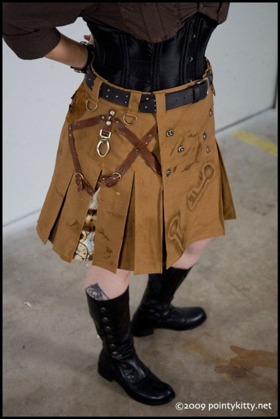 Wallpaper #_bmH3pIBJvJKYCmESQX067 Steampunk Adventure Skirt Short by Altkilt on Etsy