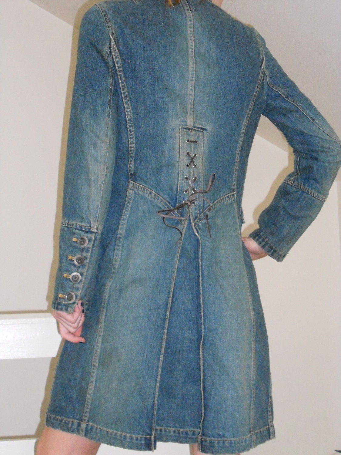 Wallpaper #kyxGSZMB0E1QgA7wmPIG257 80s Denim Dress Steampunk Coat Hippie Boho Xs Small Sale