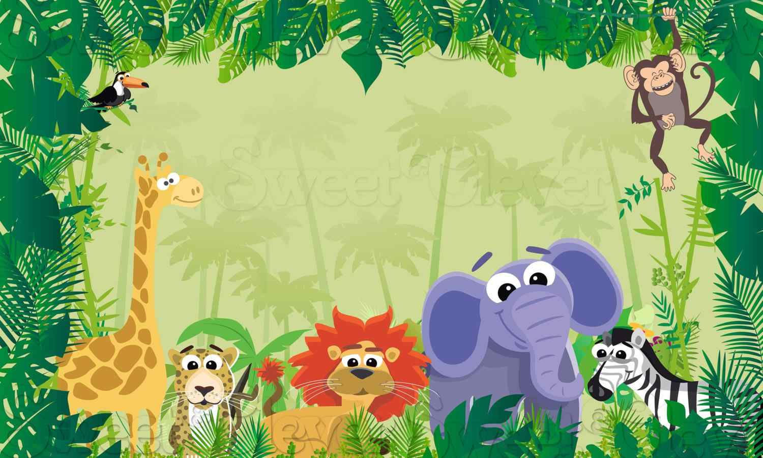 Wallpaper #03c4b Happy Jungle Safari Birthday Our Amhiraya Studio