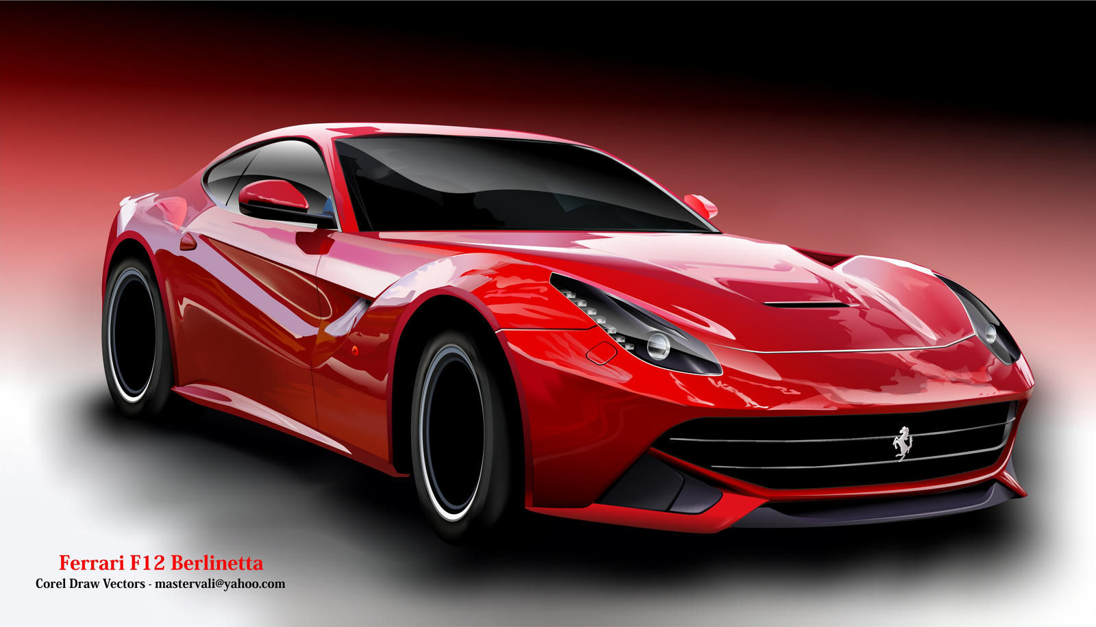 Wallpaper #K2cxEJMBSpphPi3-cPKj161 Ferrari F12 Berlinetta Corel Draw Vector Car by Mastervali on Deviantart
