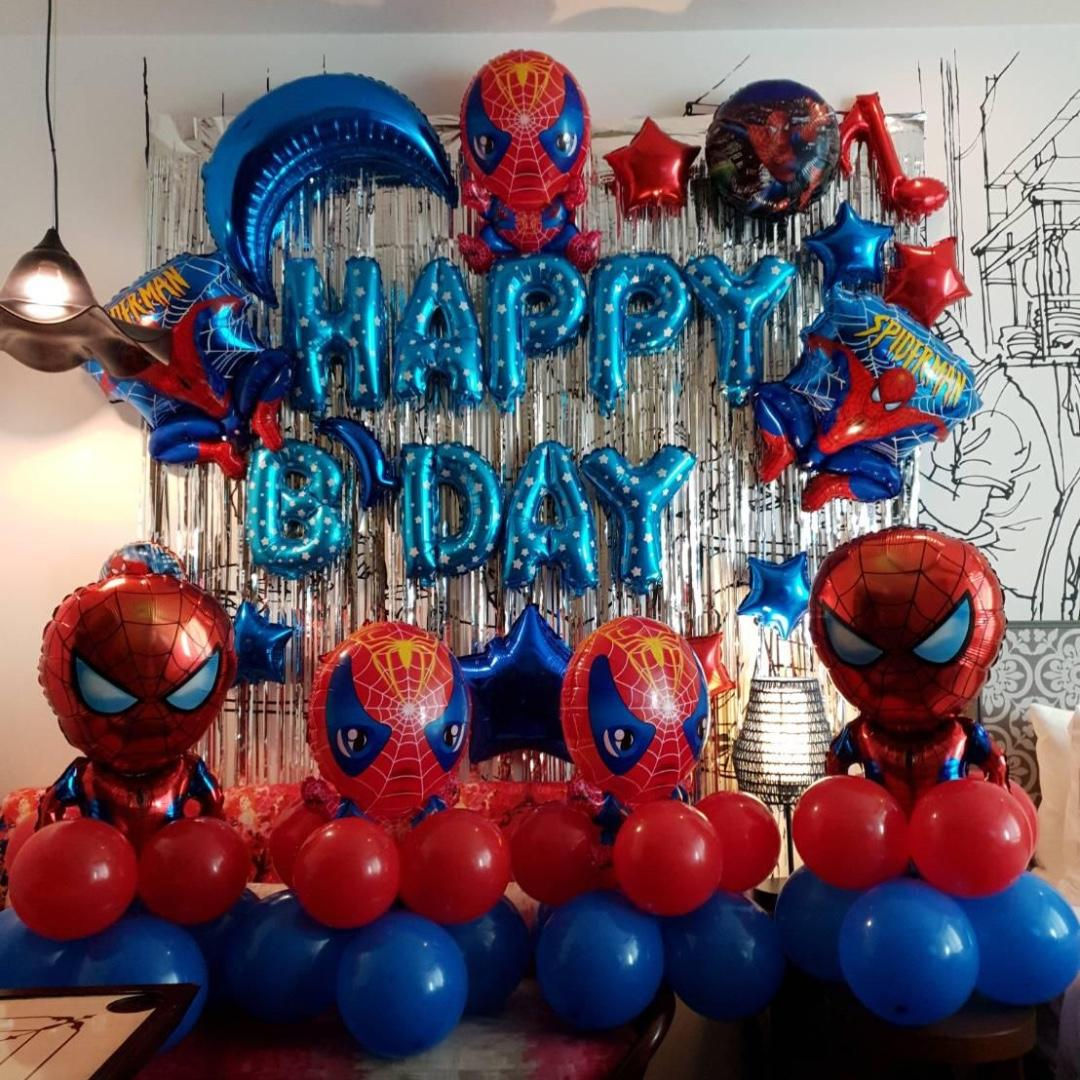 Wallpaper #TBl4Oo8BtGB6xQ78eK1v37 Spider Man Theme Party Birthday Surprise Decoration Pack 00182