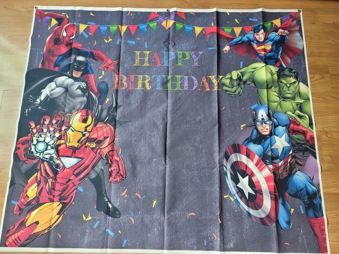 Wallpaper #mTEHNpMB5zzyi_yYhFhv205 Superhero Birthday Banner and Backdrop Hobbies Toys Stationery