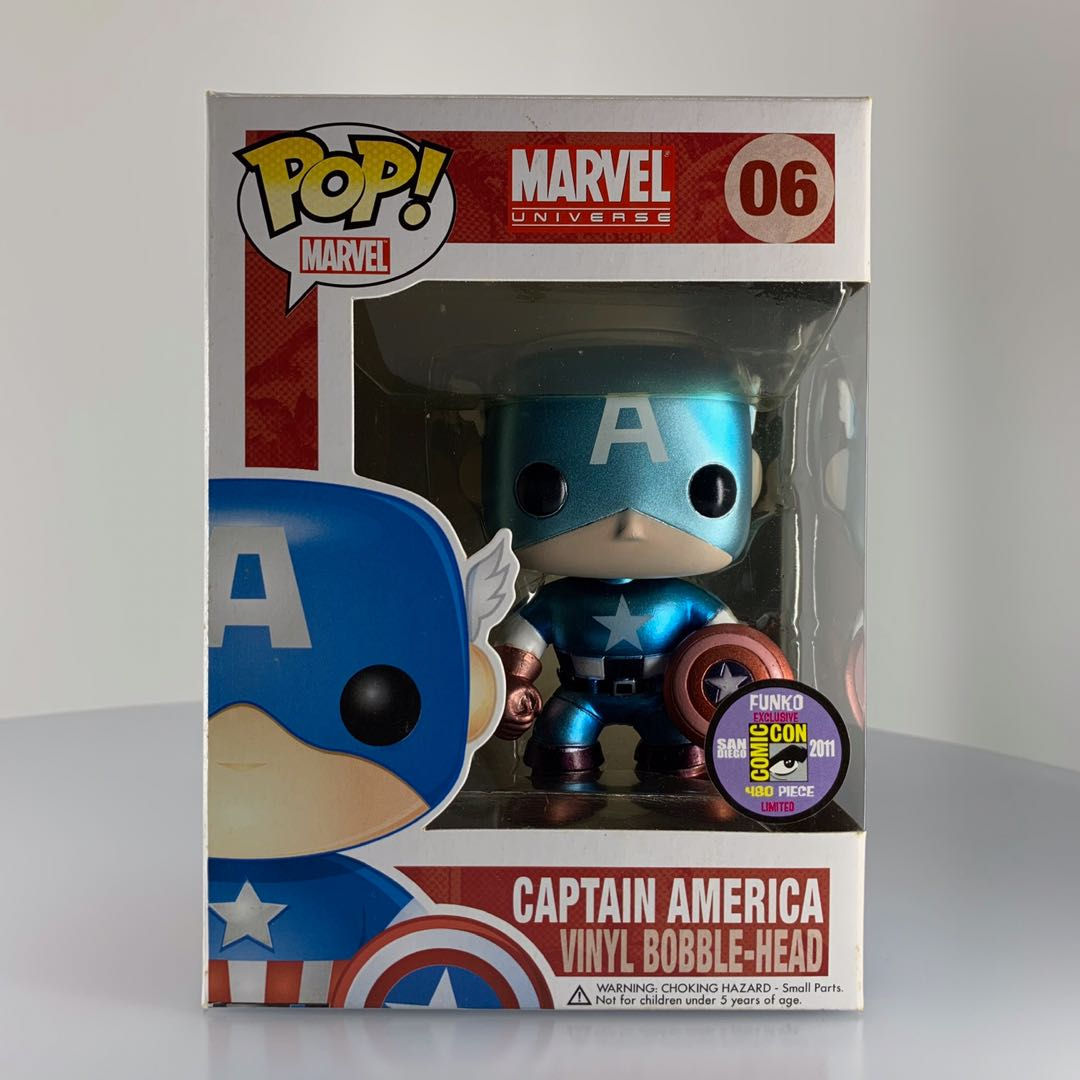 Wallpaper #36VyOJMBVBiSkHCa6I2W8 Funko Pop Sdcc 2011 06 Captain America Metallic Hobbies Toys