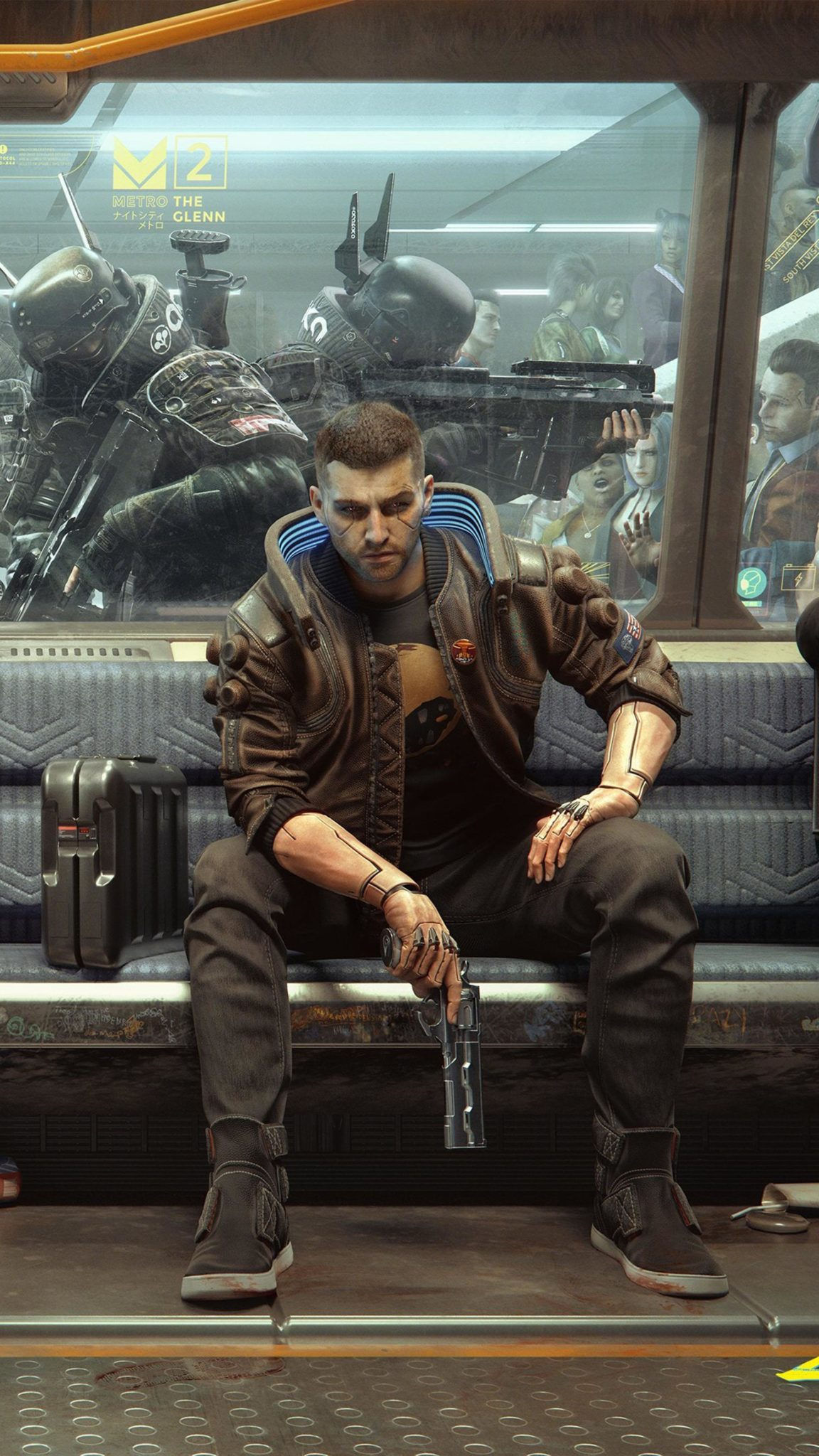 Wallpaper #bqU_OJMBVBiSkHCaEY0z158 Cyberpunk 2077 Metro Soldiers 4K Ultra HD Mobile Wallpaper