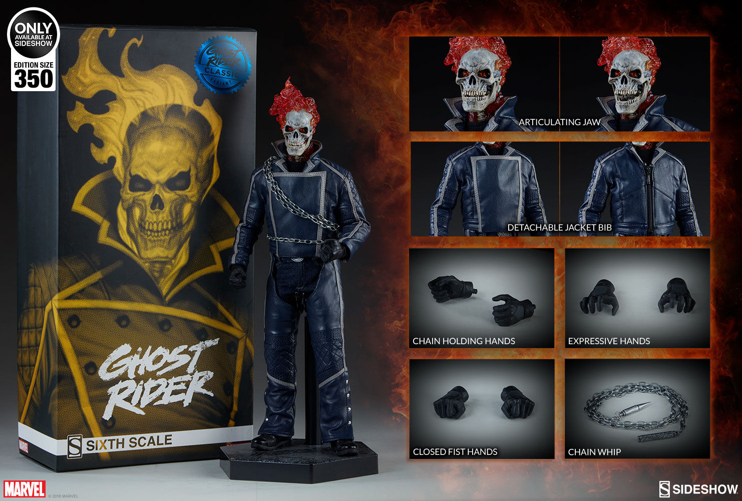 Wallpaper #g_TPOpMBKFX8bn3rq3n_86 Sideshow Exclusive Classic Ghost Rider 16 Figure Le 350 Marvel Toy