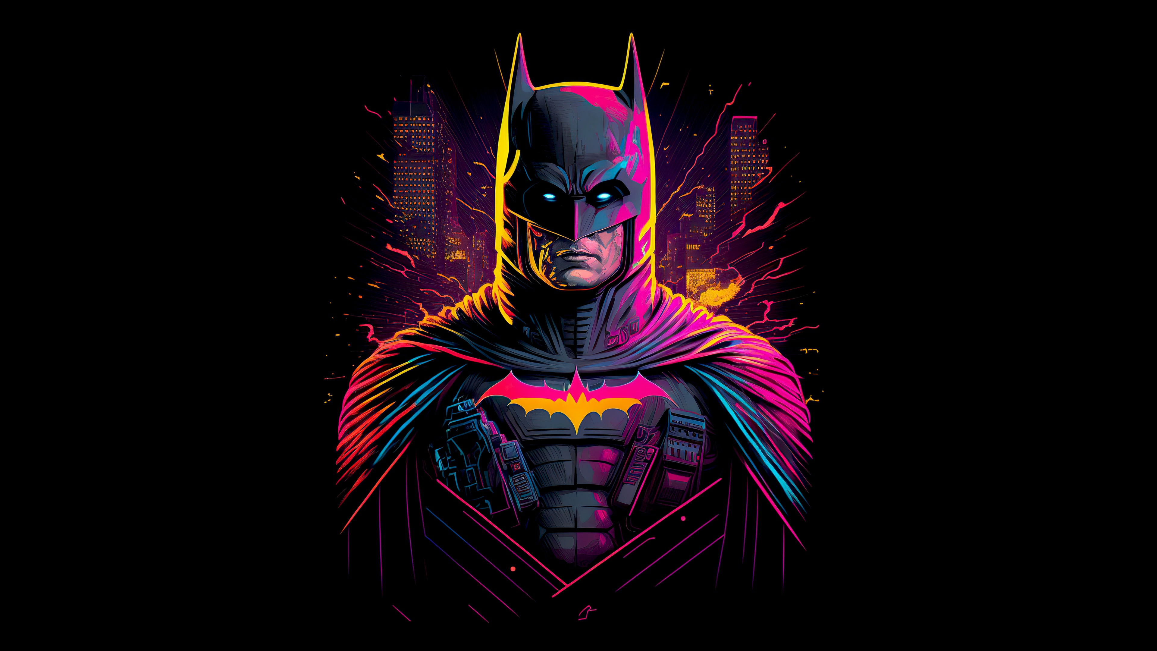 Wallpaper #A54C2 Batman Neon Glow 4K