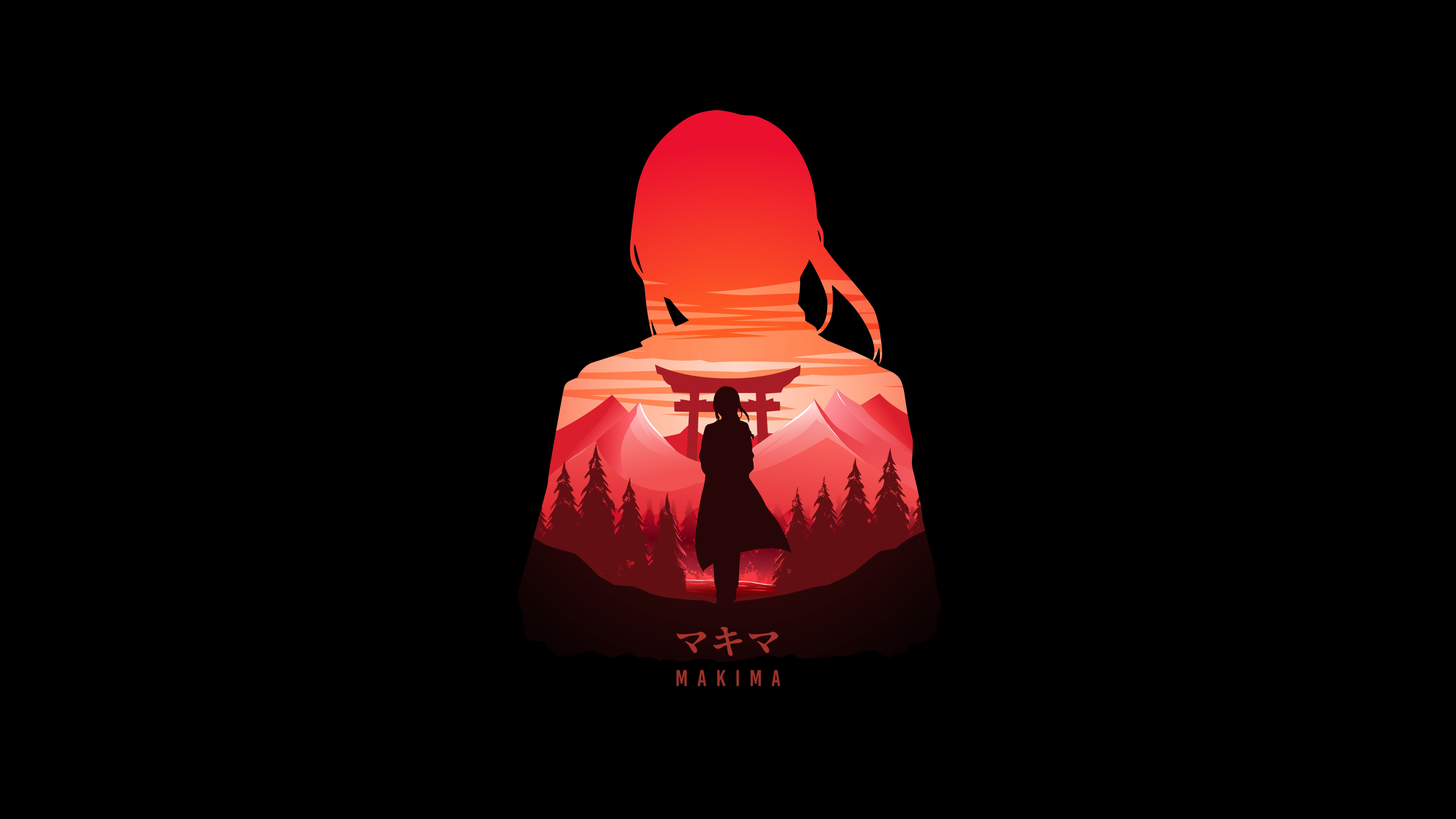 Wallpaper #rGcA8ZIBSpphPi3-YGnb84 Makima Wallpaper 4K Chainsaw Man Minimal Art Amoled