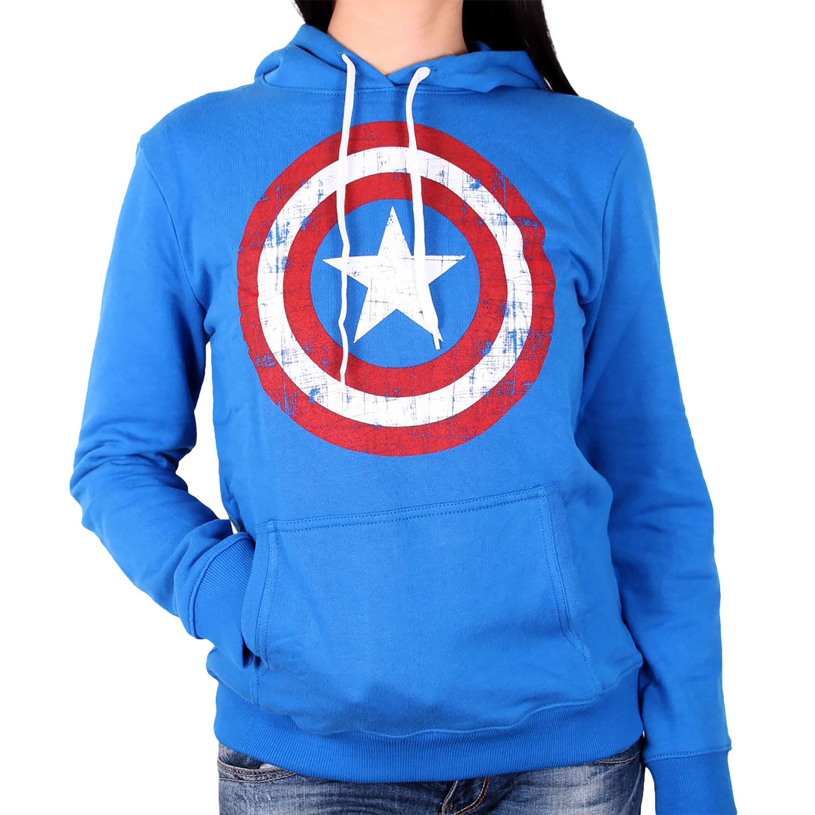 Wallpaper #4jG8NZMB5zzyi_yY2lc3372 Captain America Shield Hoodie Dames Blauw Elbenwald