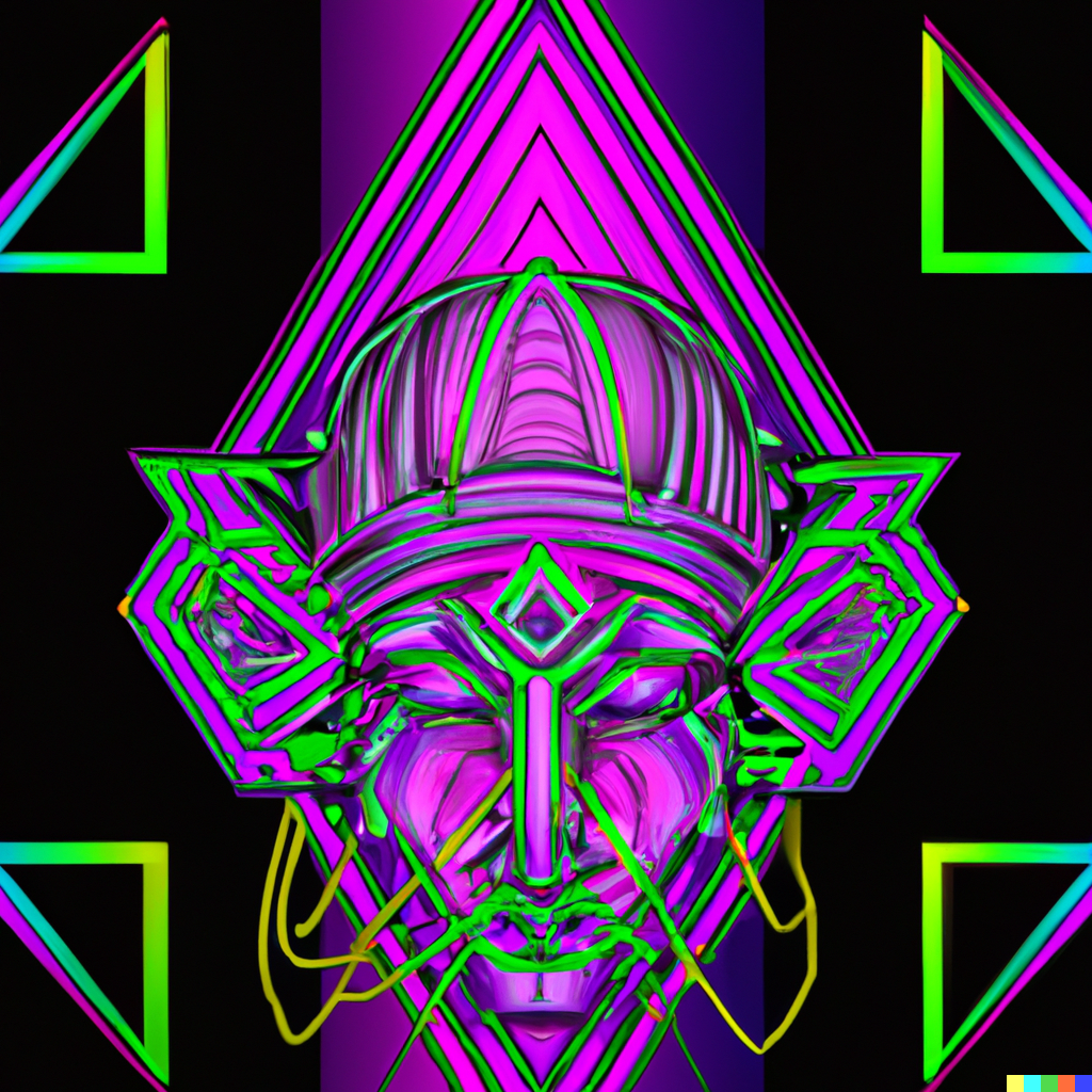 Wallpaper #1WfB-JIBSpphPi3-ior0323 Luke Dalle Keebler Elf Face Outline Chrome Pearlescent Neon