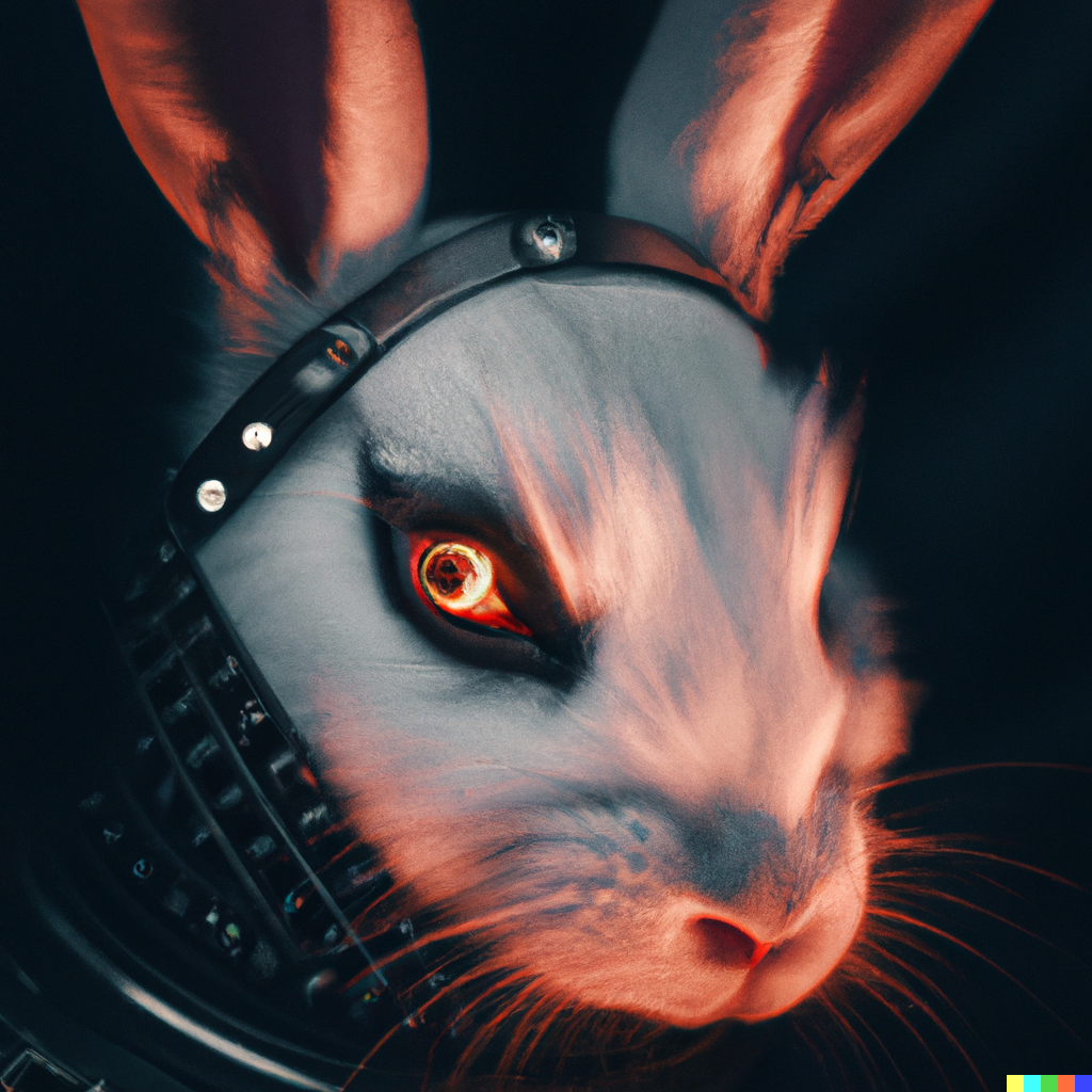 Wallpaper #qa3MMZMBKf019FdaUxGB213 Michael Dalle Anthropomorphic Rabbit Humanoid with a Glowing