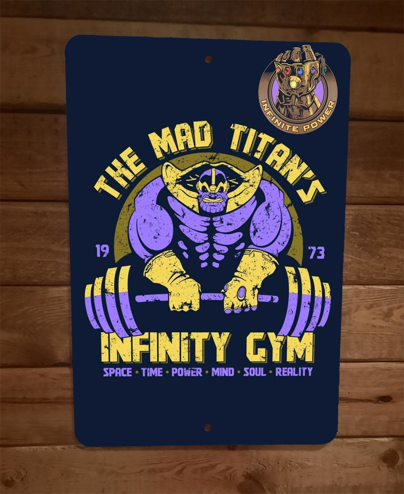 Wallpaper #CqUOOJMBVBiSkHCaOI2c385 The Mad Titans Infinity Gym Thanos 8x12 Metal Wall Sign Poster Infinit