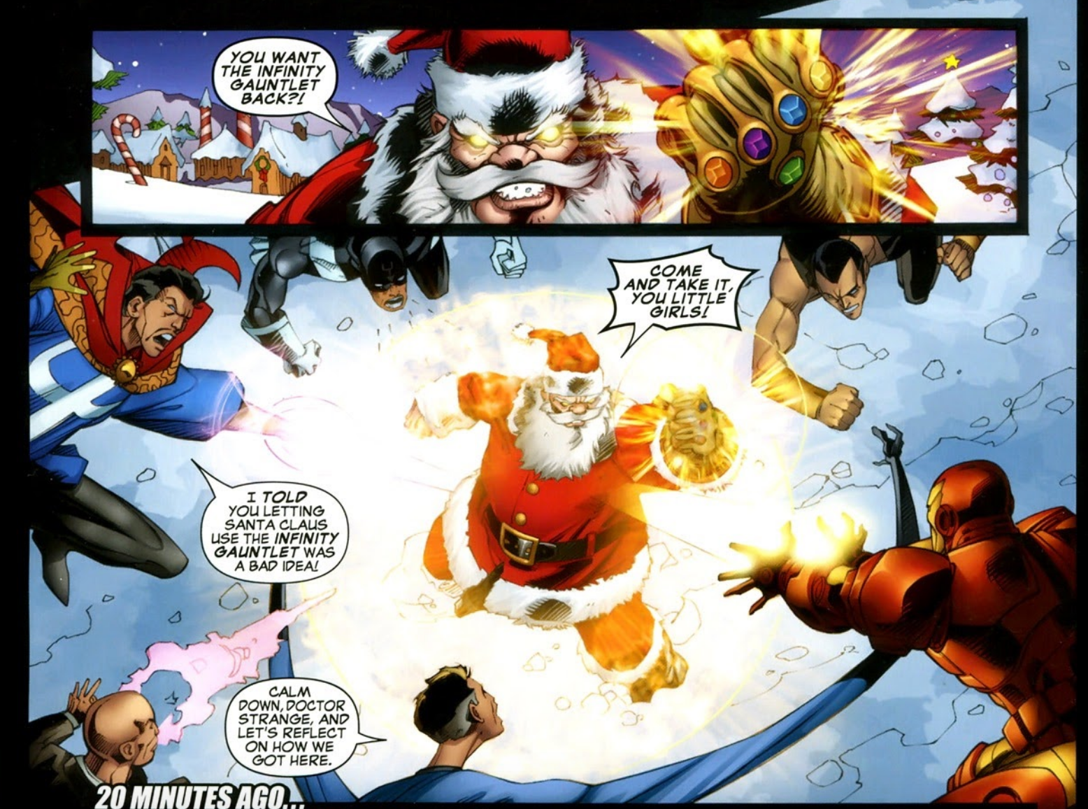 Wallpaper #xzG0NZMB5zzyi_yYrFcC14 Marvel Santa Claus Empuno El Guantelete Del Infinito