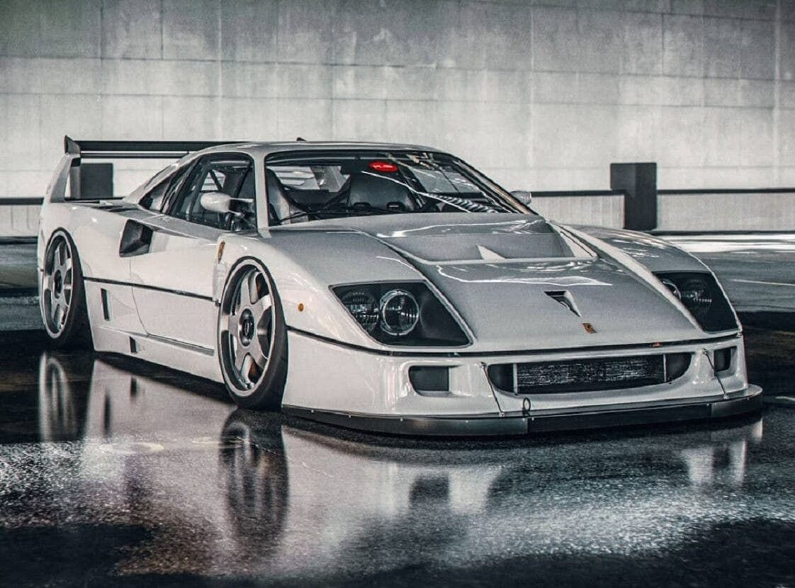 Wallpaper #Q7nI3pIBJvJKYCmEKgfX117 Ferrari F40 Lm Un Progetto Virtuale Completamente Bianco E Con Cerchi
