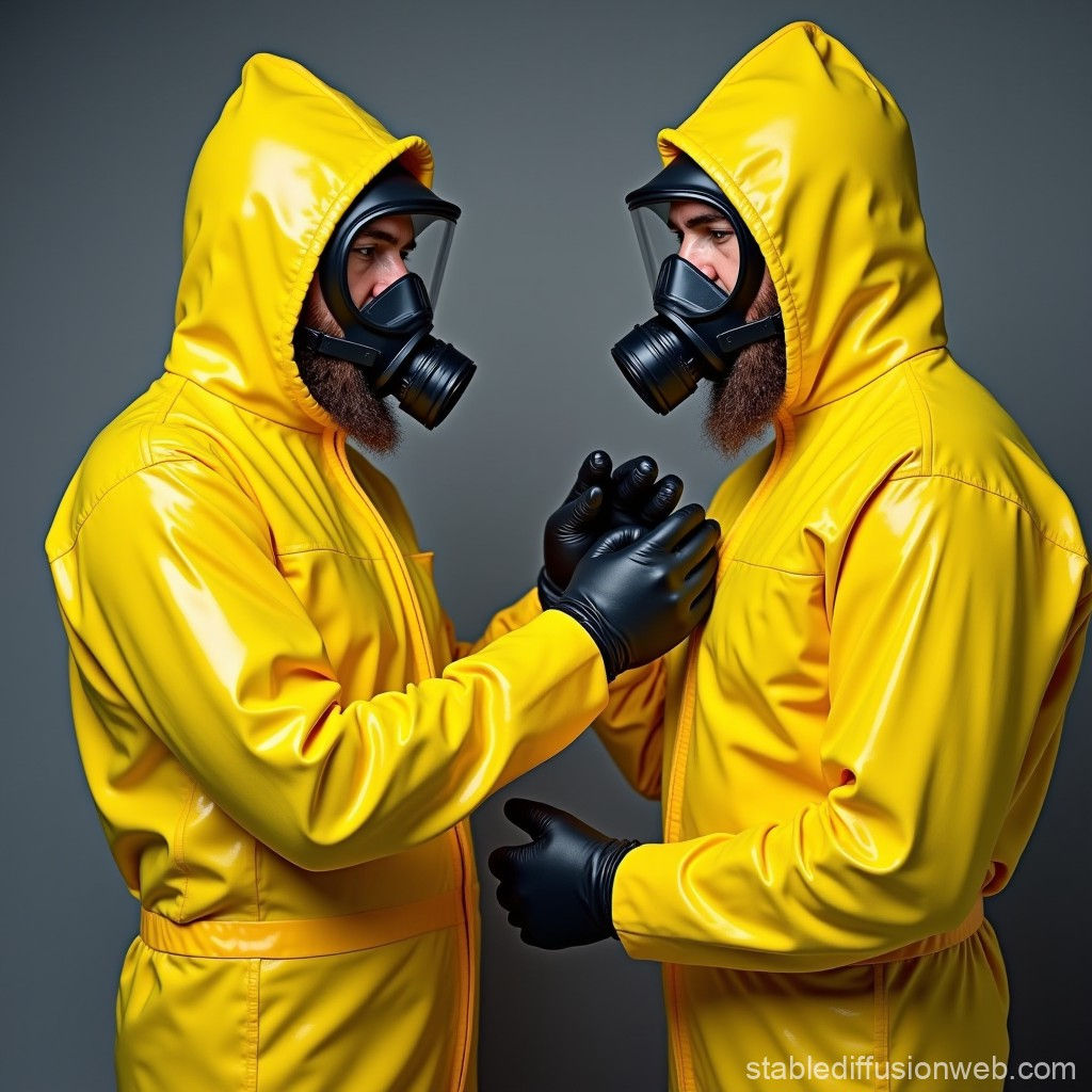 Wallpaper #LW0KapcBycdYOYFTMnFY48 Hazmat Workers Putting on Gas Masks Stable Diffusion Online