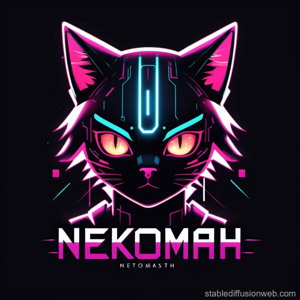 Wallpaper #MGdF-JIBSpphPi3-LInZ345 Nekomashi Logo with Cyberpunk Font Stable Diffusion Online
