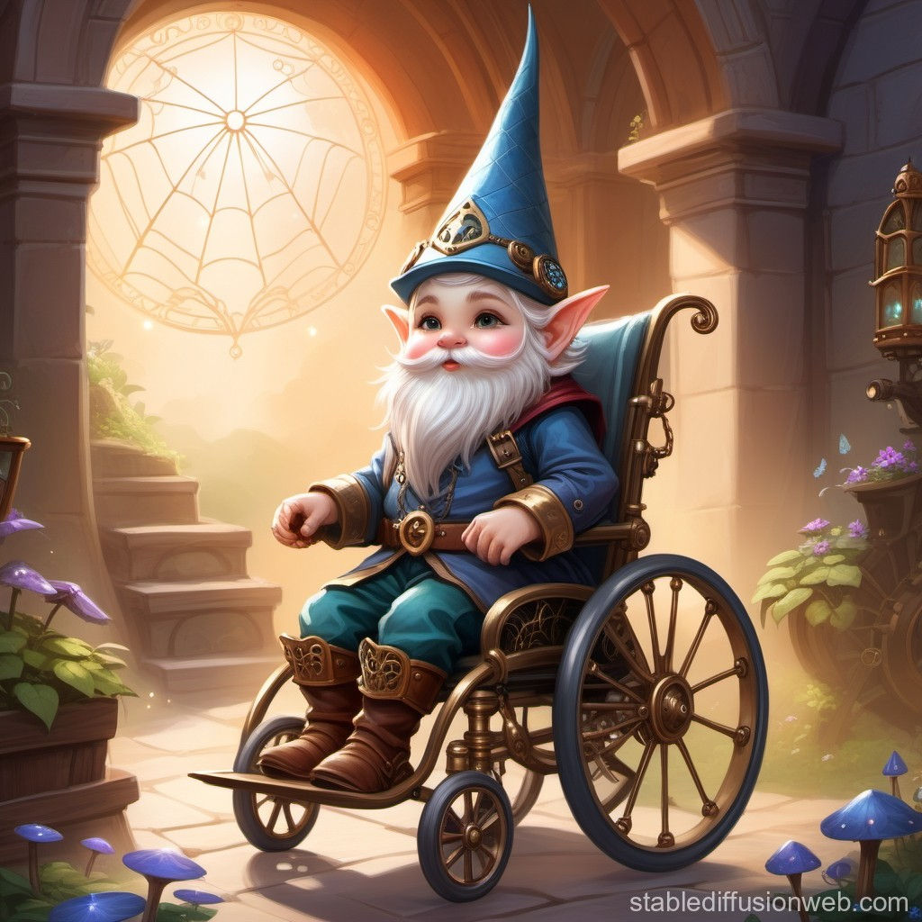 Wallpaper #MVgVNJMBzN9vxX348jvw190 Gnome in Steampunk Spider Wheelchair Stable Diffusion Online