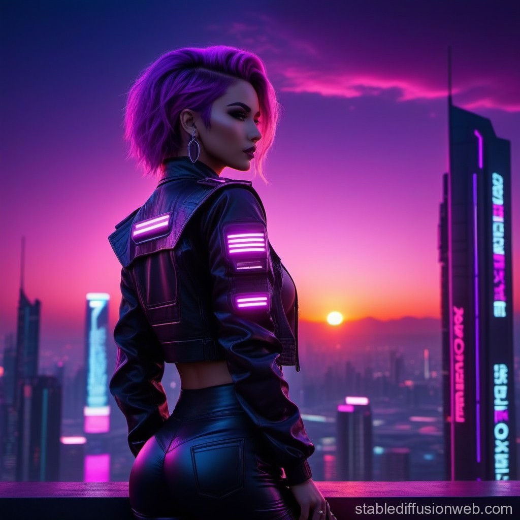 Wallpaper #rTtTcJcBSWmA-tzpvo8B19 Cyberpunk Sunset Illumination Stable Diffusion Online