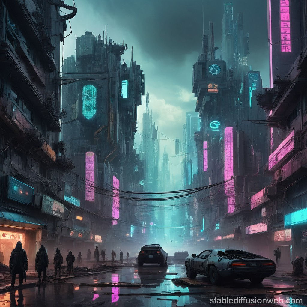 Wallpaper #Zam3h5cBxbDgA0Rlxe7_62 Dystopian Cyberpunk Wallpaper Stable Diffusion Online