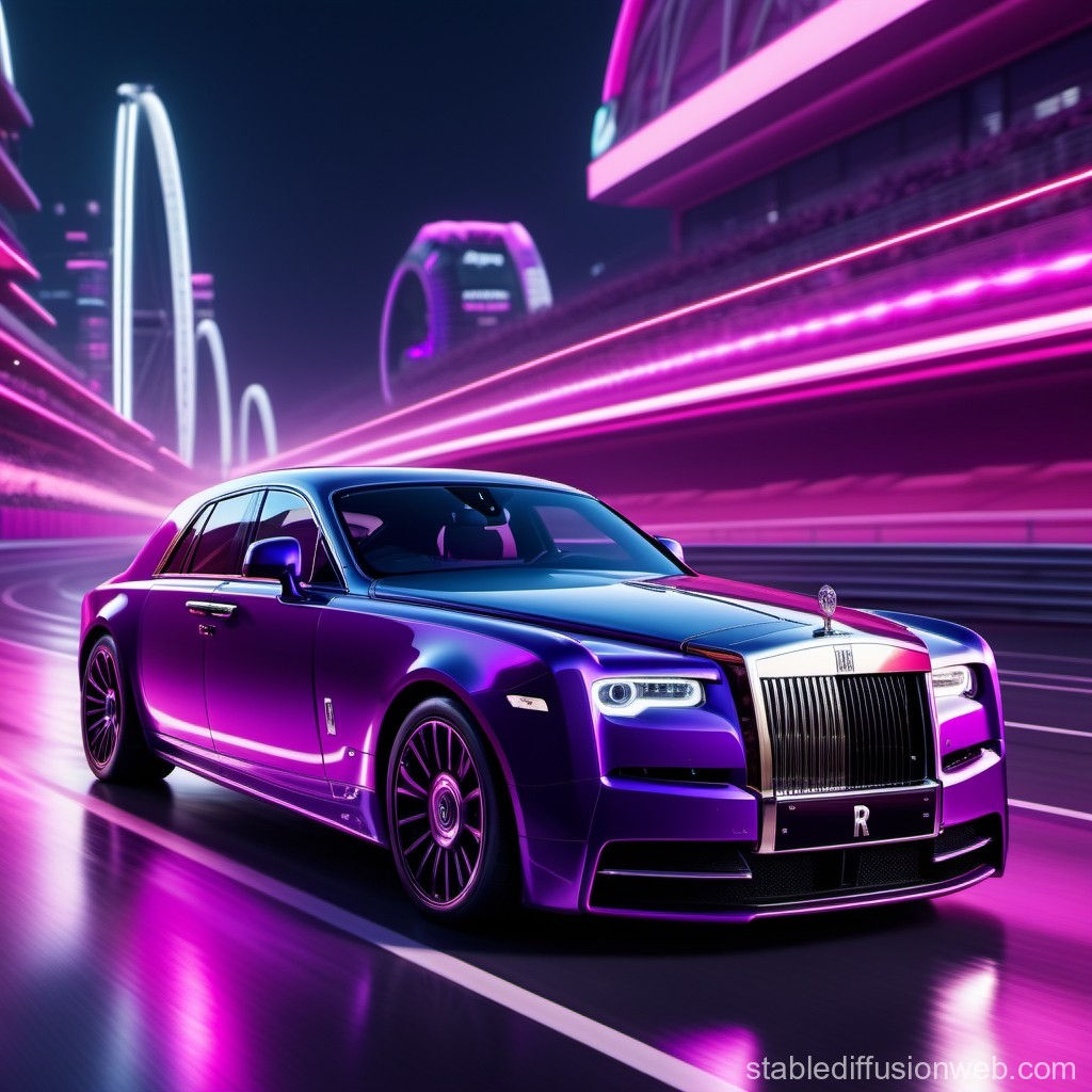 Wallpaper #gP9paZMB3lSXT3zU9OUB250 Generate an Image of a Rolls Royce Phantom Racing Down the Track