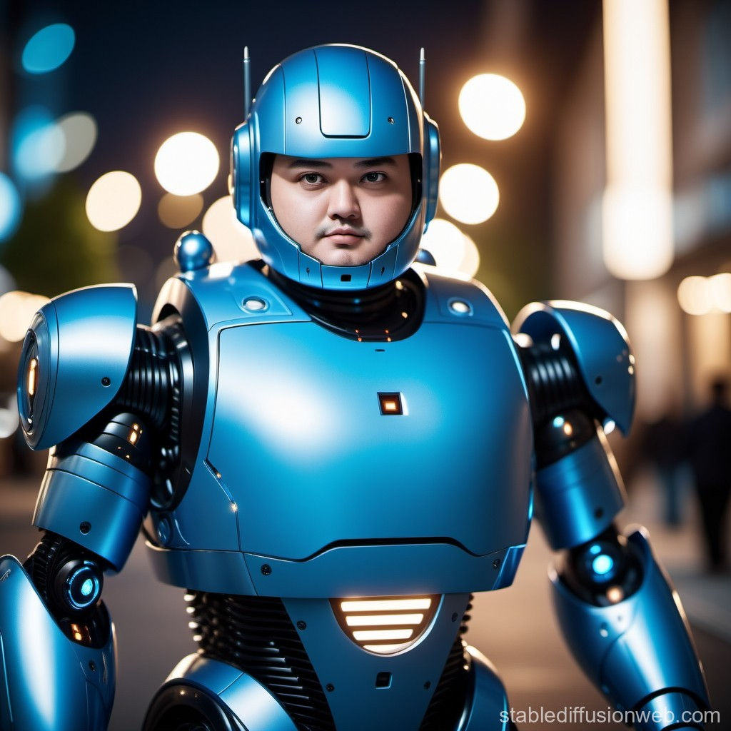 Wallpaper #ss4JJZMB71dOy6JZQBKv339 Man in Blue Robot Suit Stable Diffusion Online